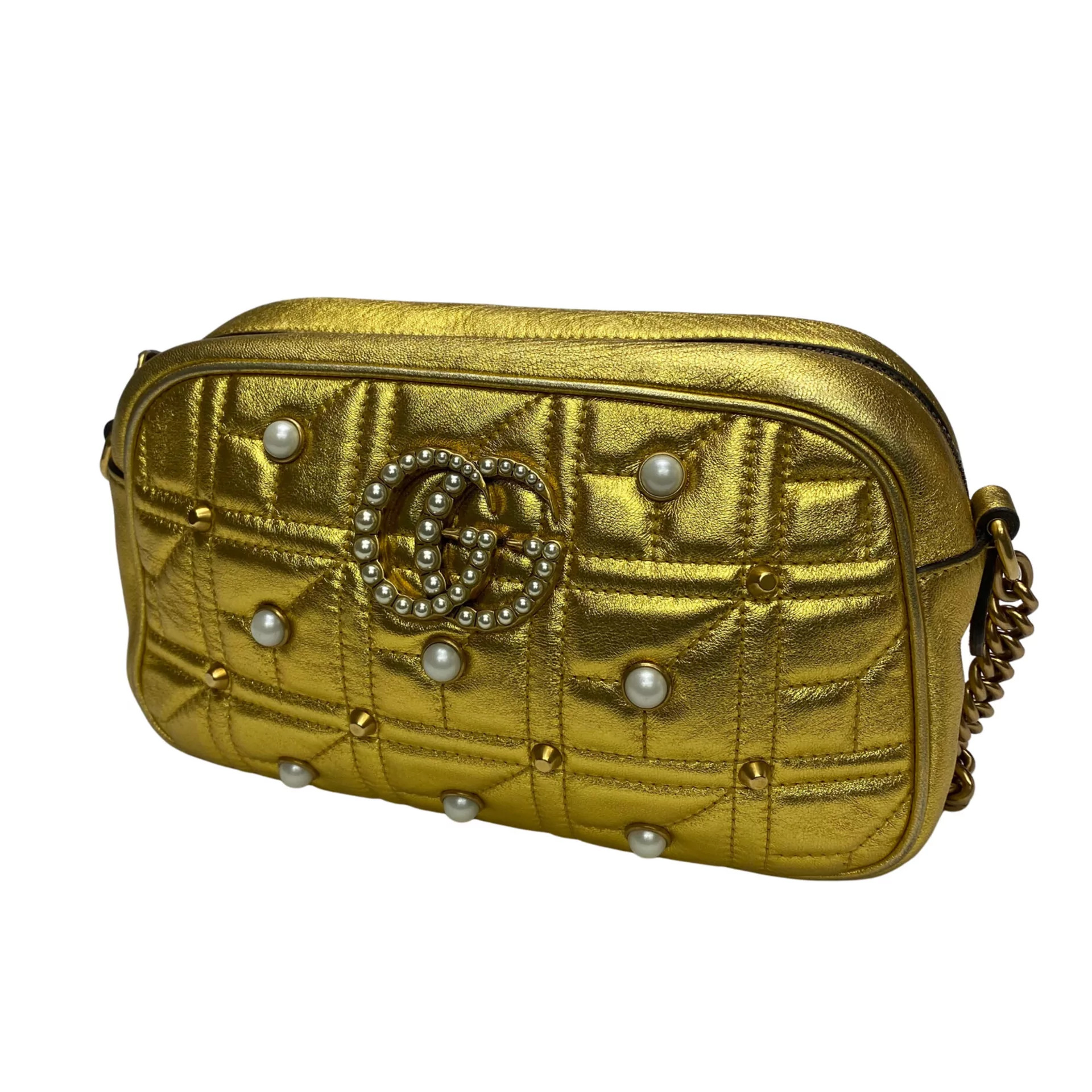Bolsa Gucci GG Marmont Dourada