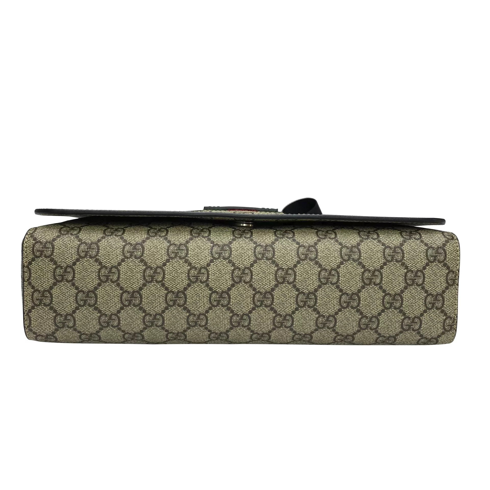 Bolsa Gucci GG Supreme Web Flap Messenger Bag