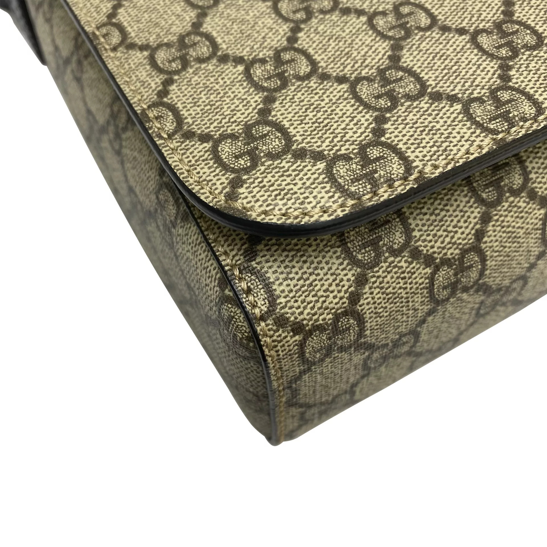 Bolsa Gucci GG Supreme Web Flap Messenger Bag