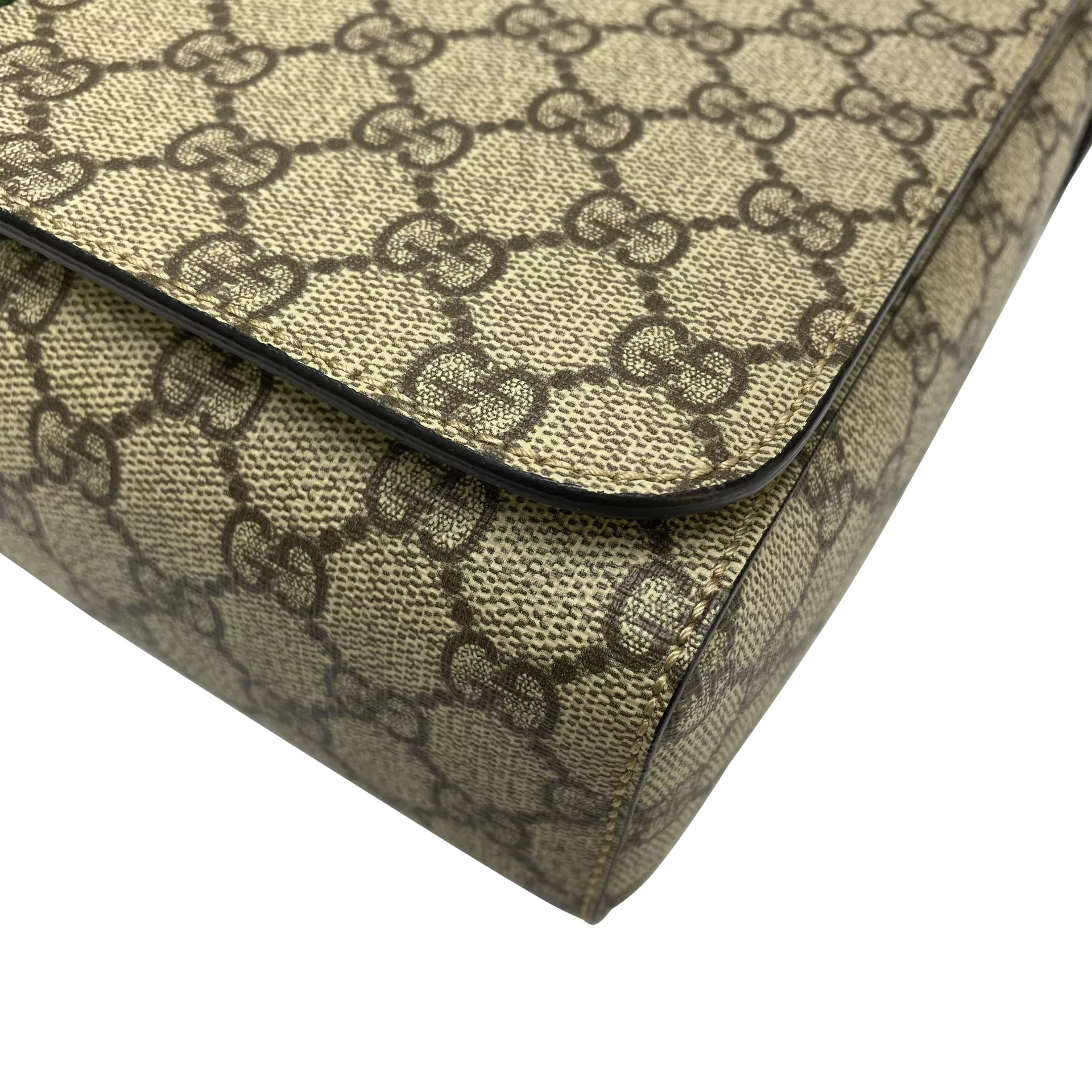 Bolsa Gucci GG Supreme Web Flap Messenger Bag