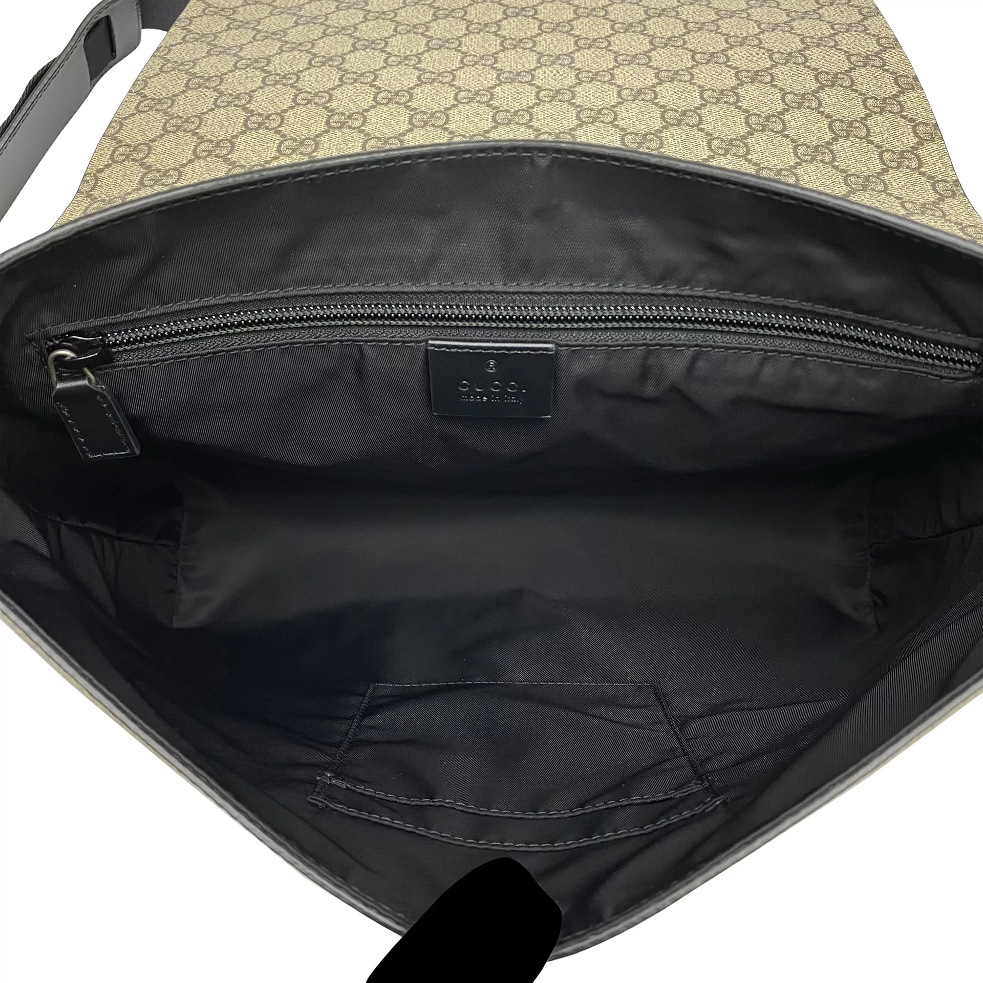 Bolsa Gucci GG Supreme Web Flap Messenger Bag