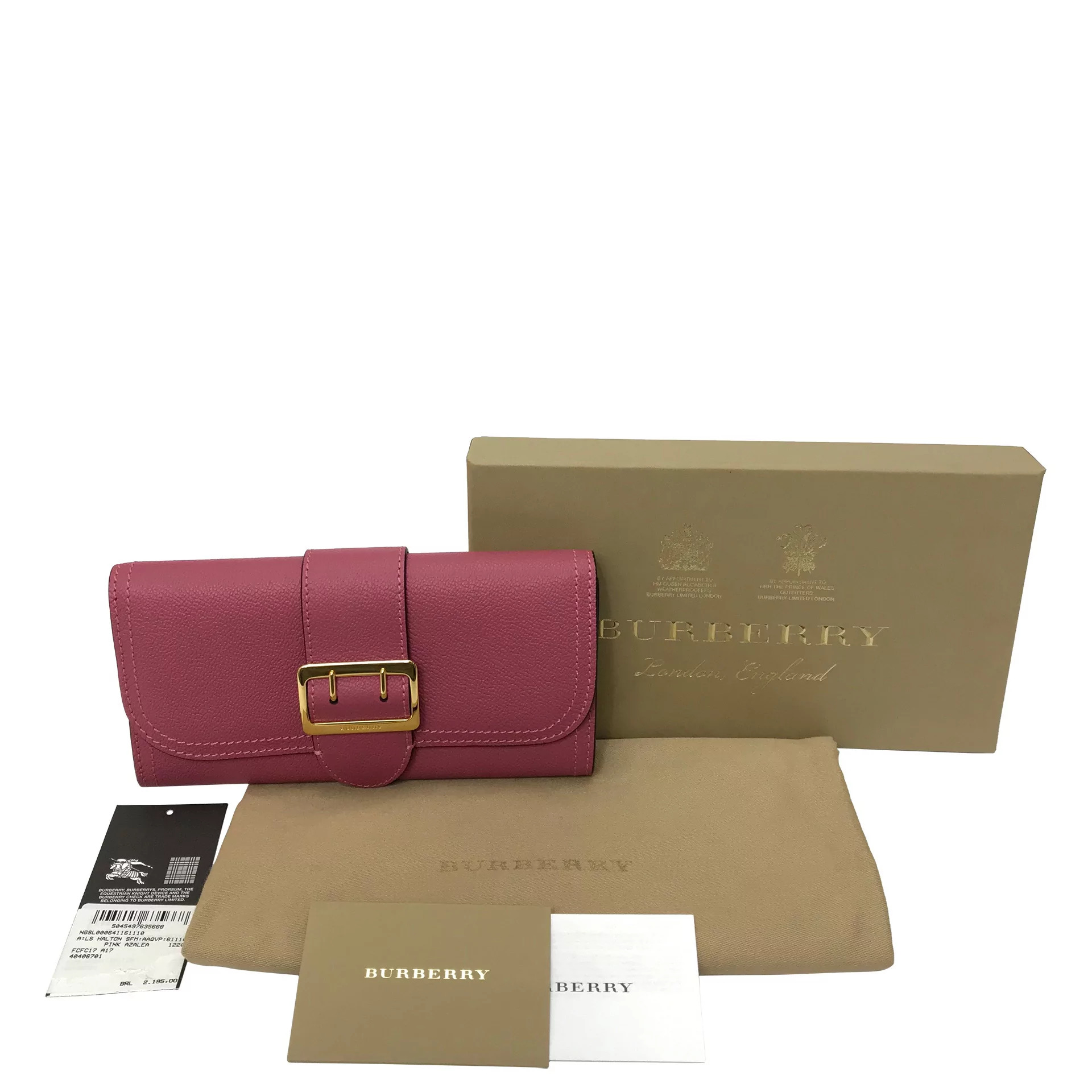 Carteira Burberry Couro Rosa 