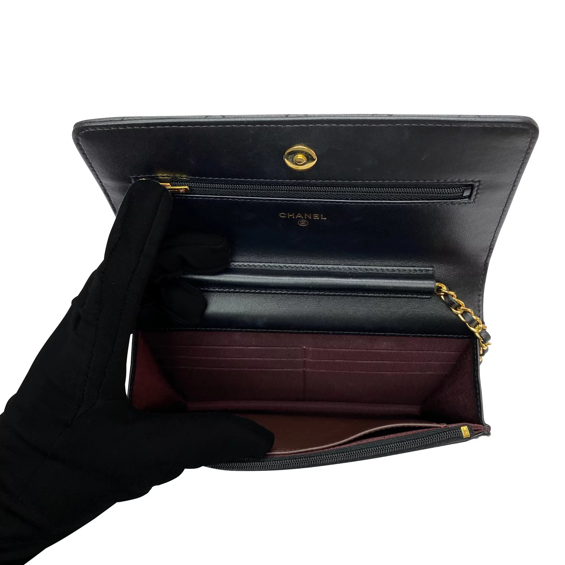 Bolsa Chanel Woc Couro Lambskin Preta