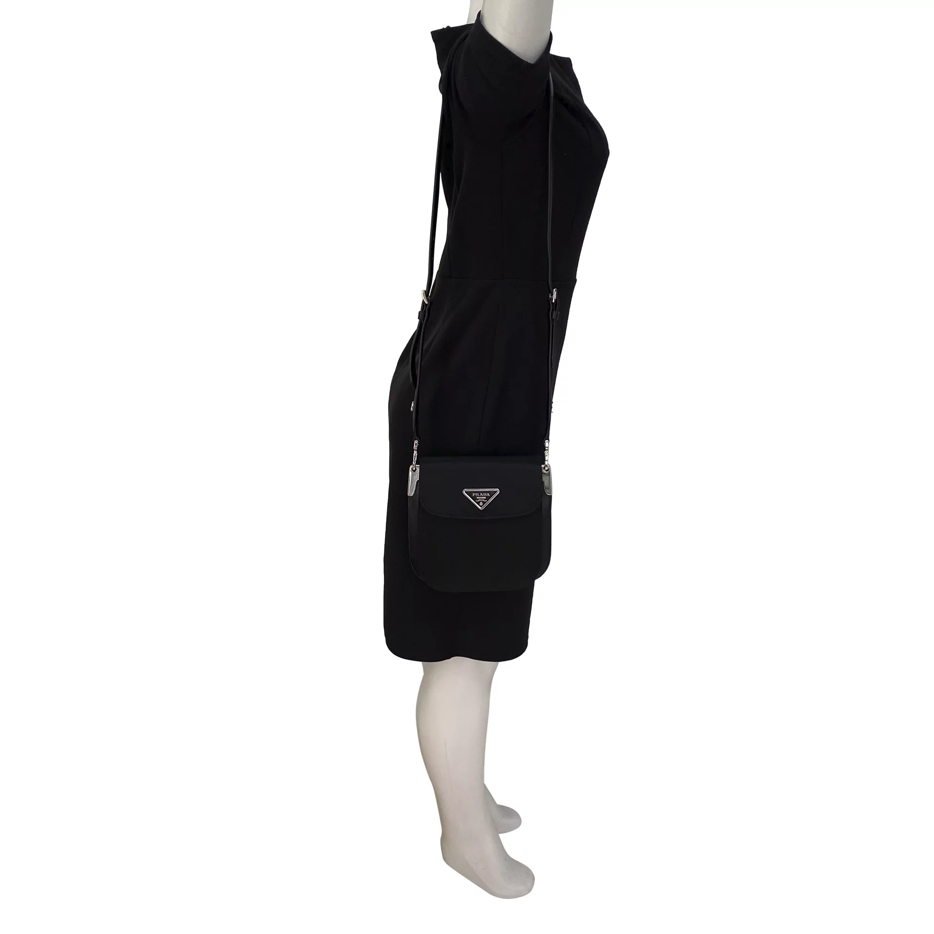Bolsa Prada Nylon e Couro Preto