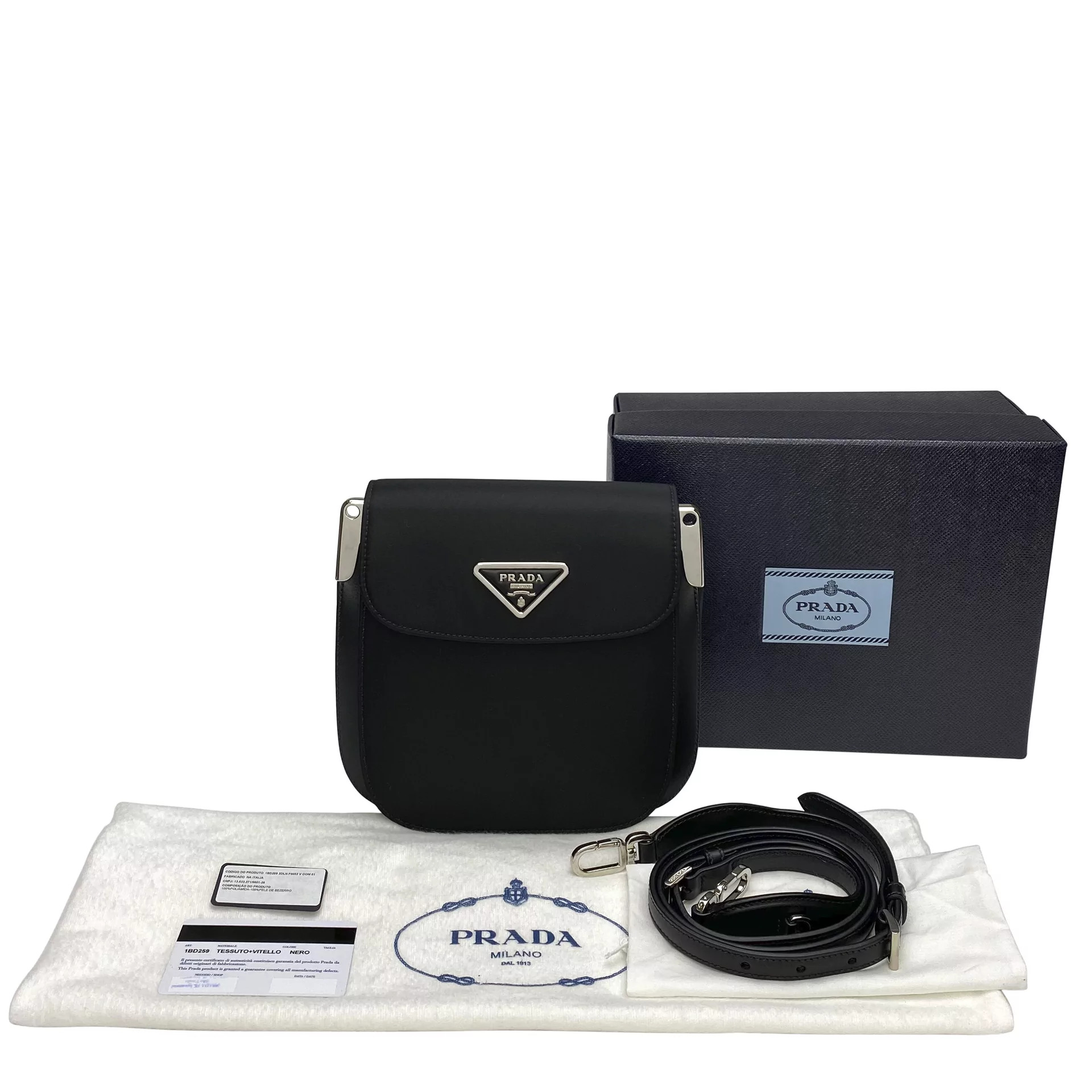 Bolsa Prada Nylon e Couro Preto