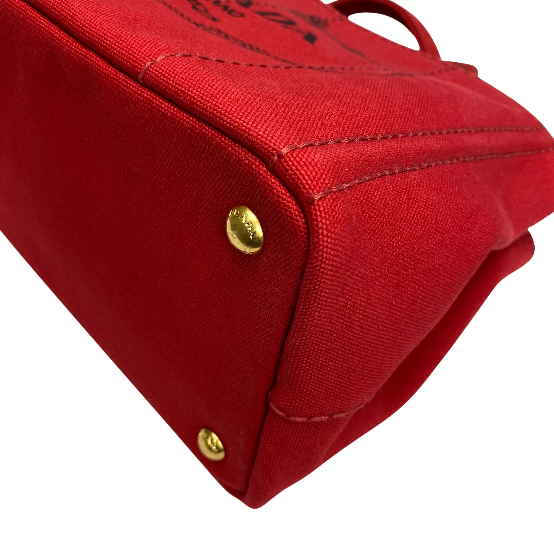 Bolsa Prada Canapa Logo Vermelha