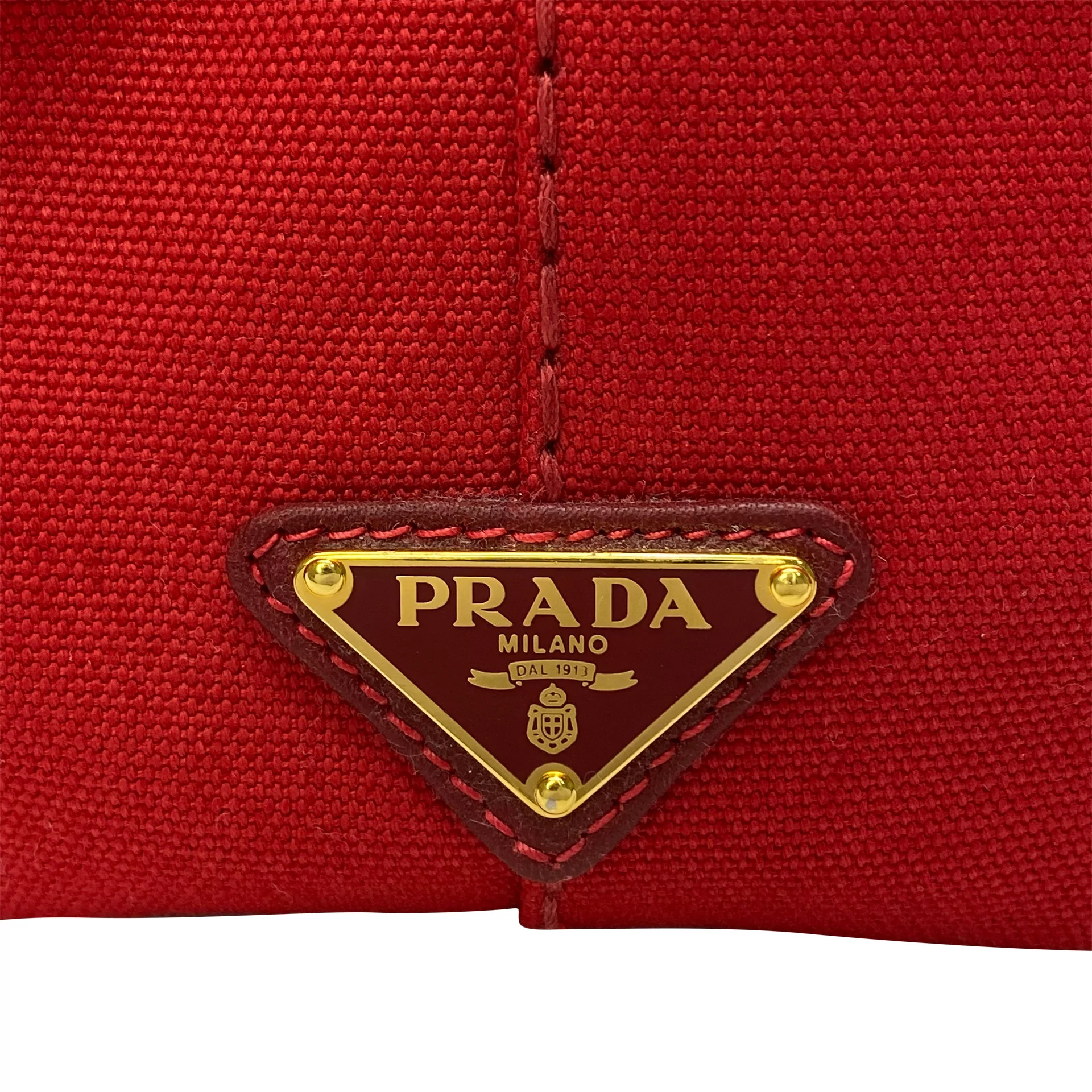 Bolsa Prada Canapa Logo Vermelha