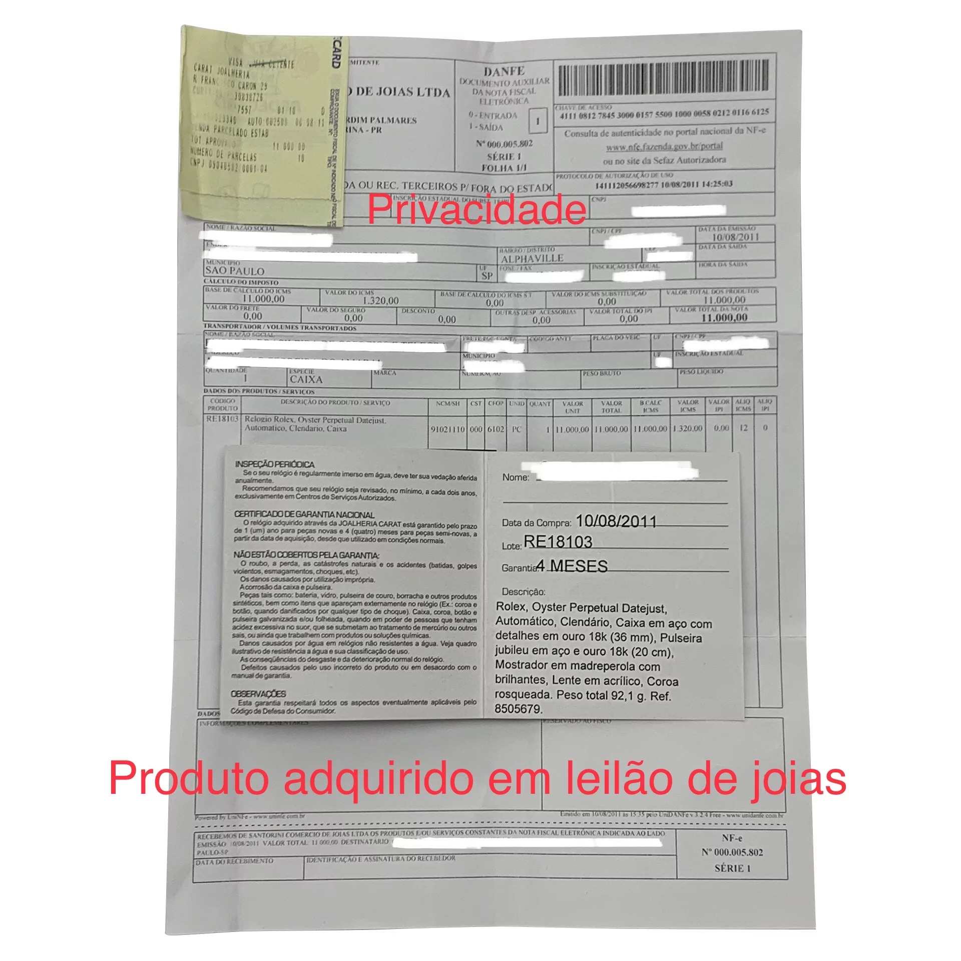 Relógio Rolex Oyster Perpetual Datejust 36 