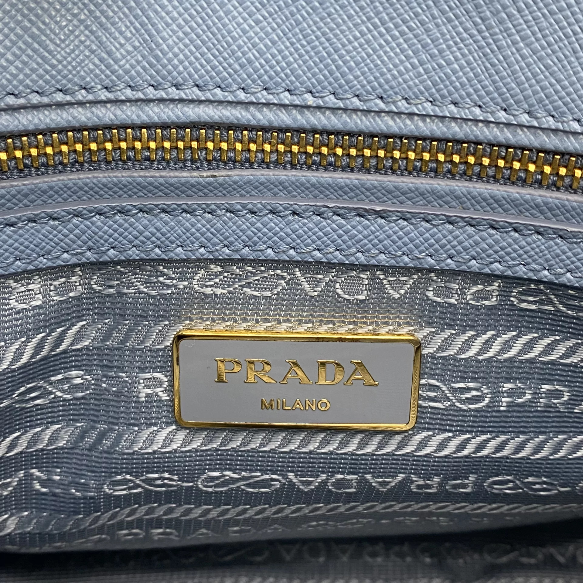 Bolsa Prada Saffiano Lux Couro Azul