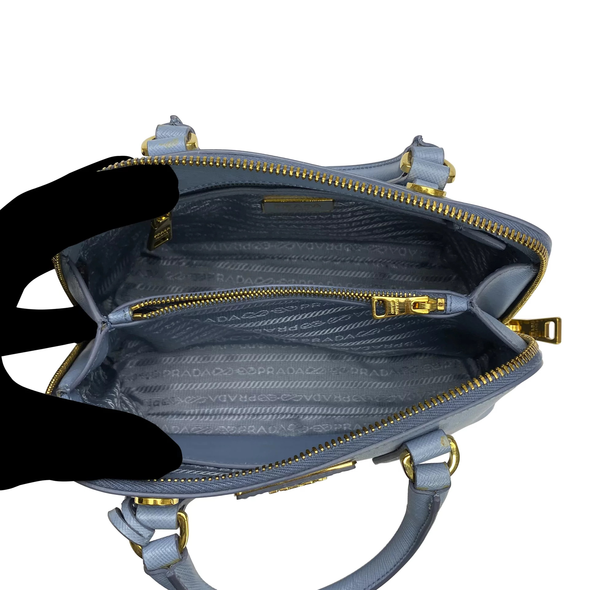 Bolsa Prada Saffiano Lux Couro Azul