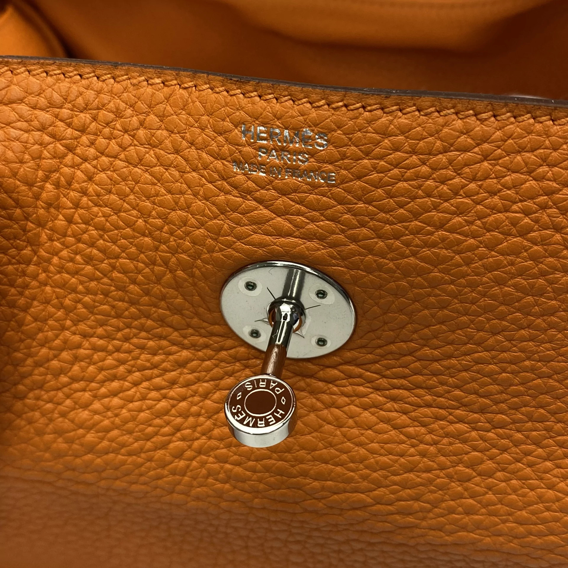 Bolsa Hermès Lindy 30 Laranja