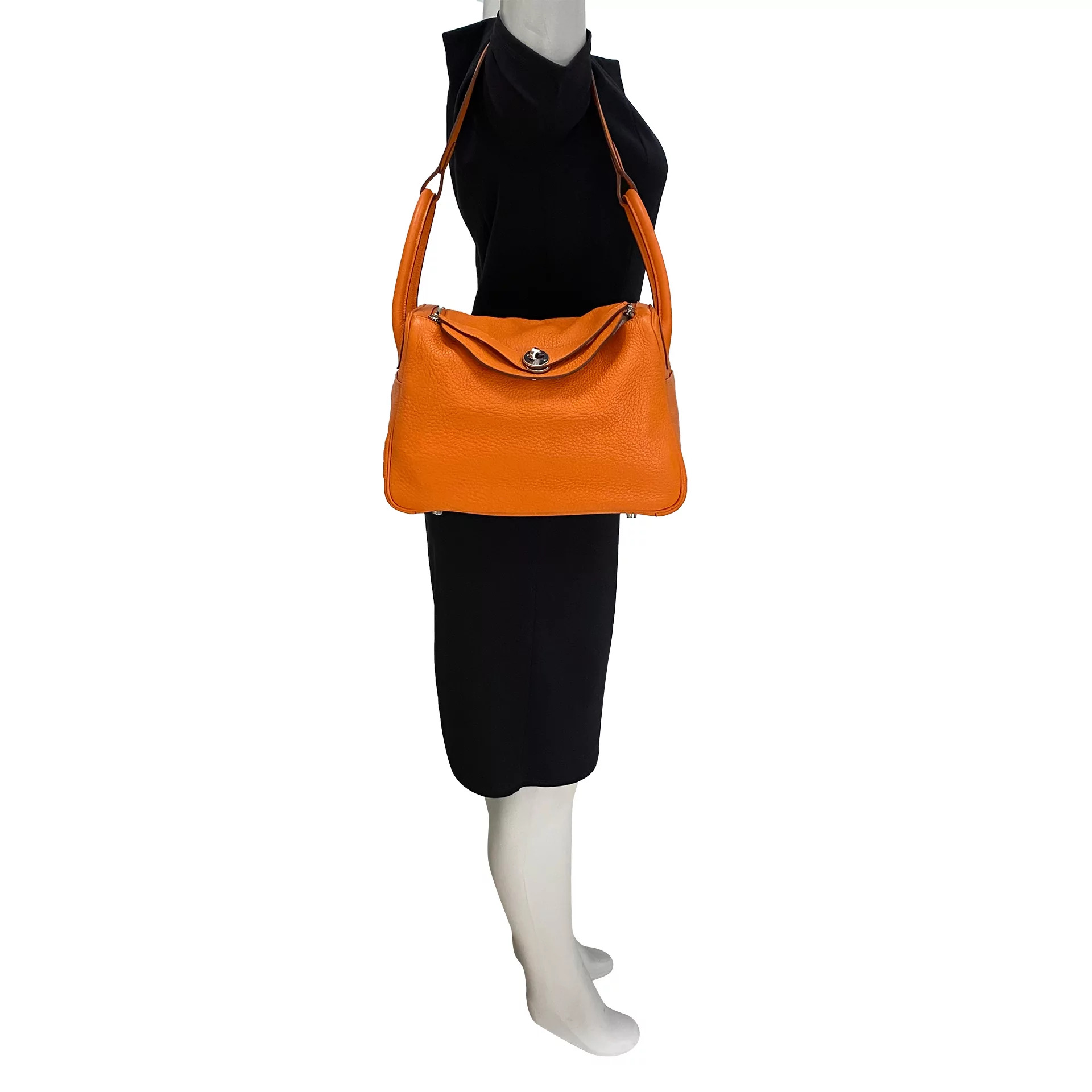 Bolsa Hermès Lindy 30 Laranja