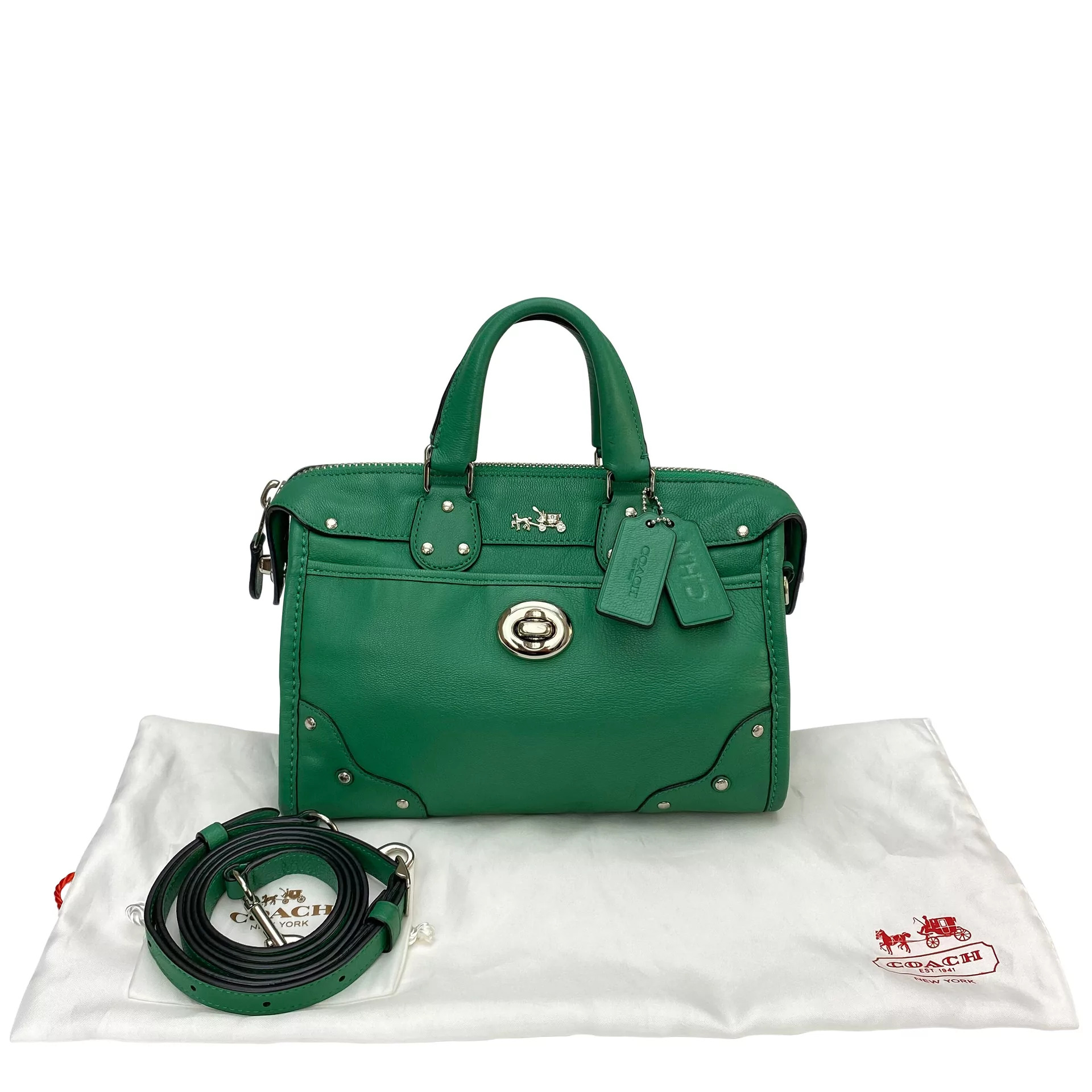 Bolsa Coach Mini Couro Verde