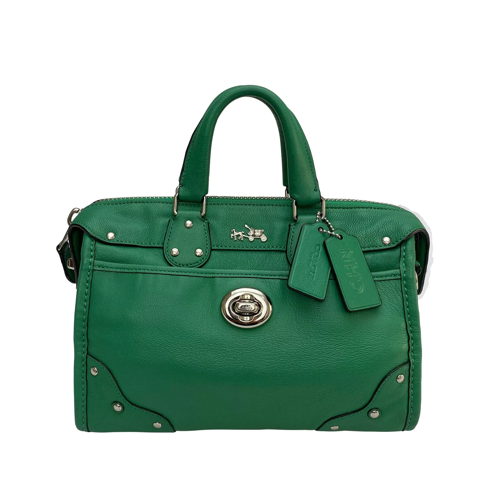 Bolsa Coach Mini Couro Verde