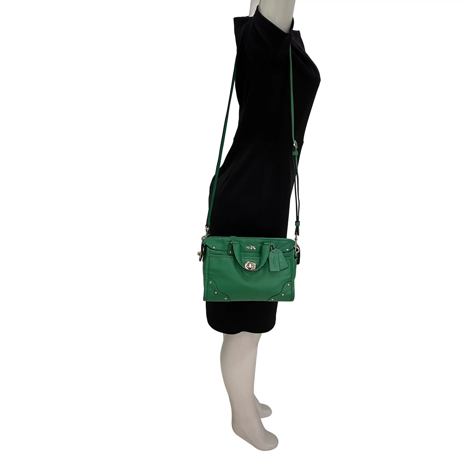 Bolsa Coach Mini Couro Verde