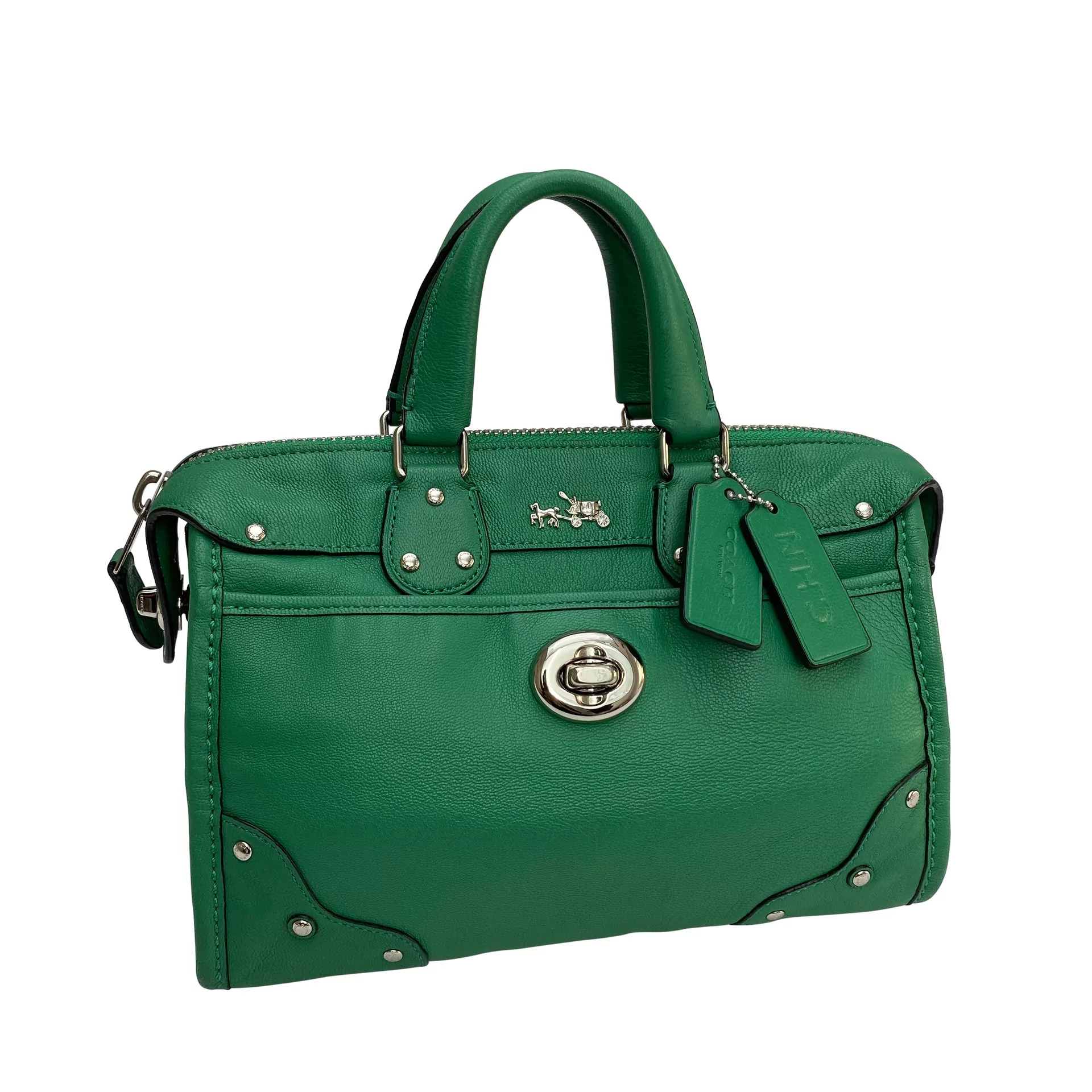 Bolsa Coach Mini Couro Verde