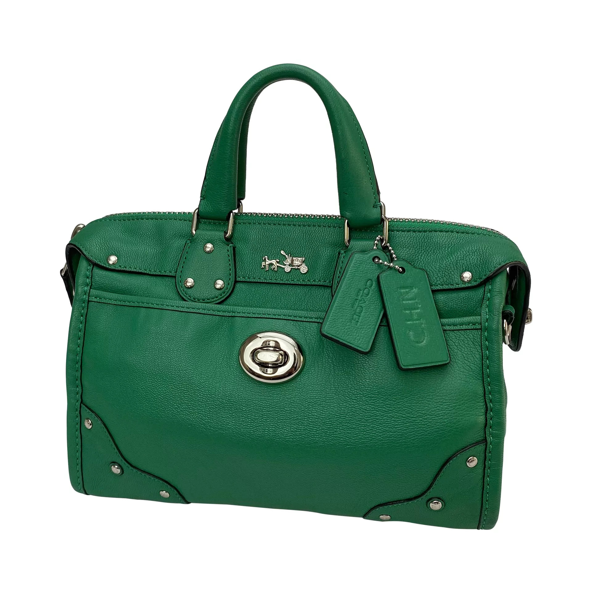 Bolsa Coach Mini Couro Verde