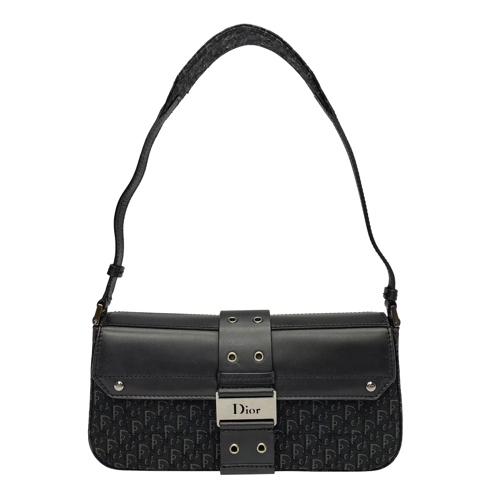 Bolsa Christian Dior Baguete Preta Monograma