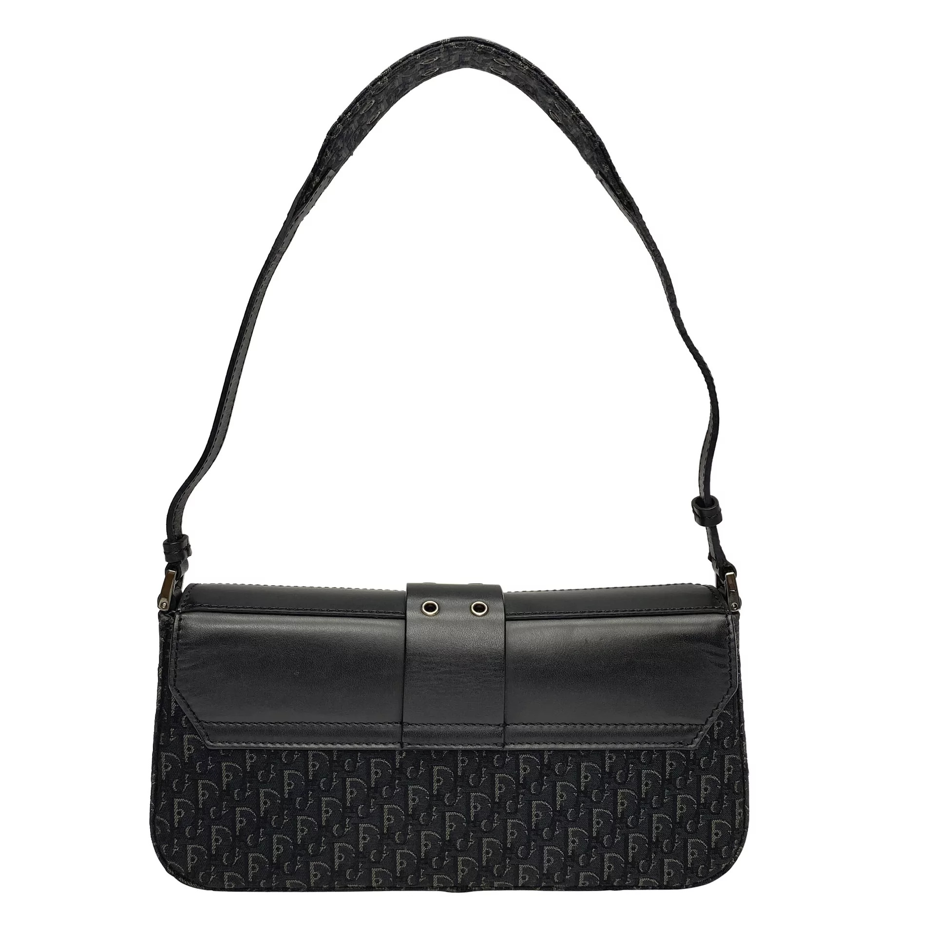 Bolsa Christian Dior Baguete Preta Monograma