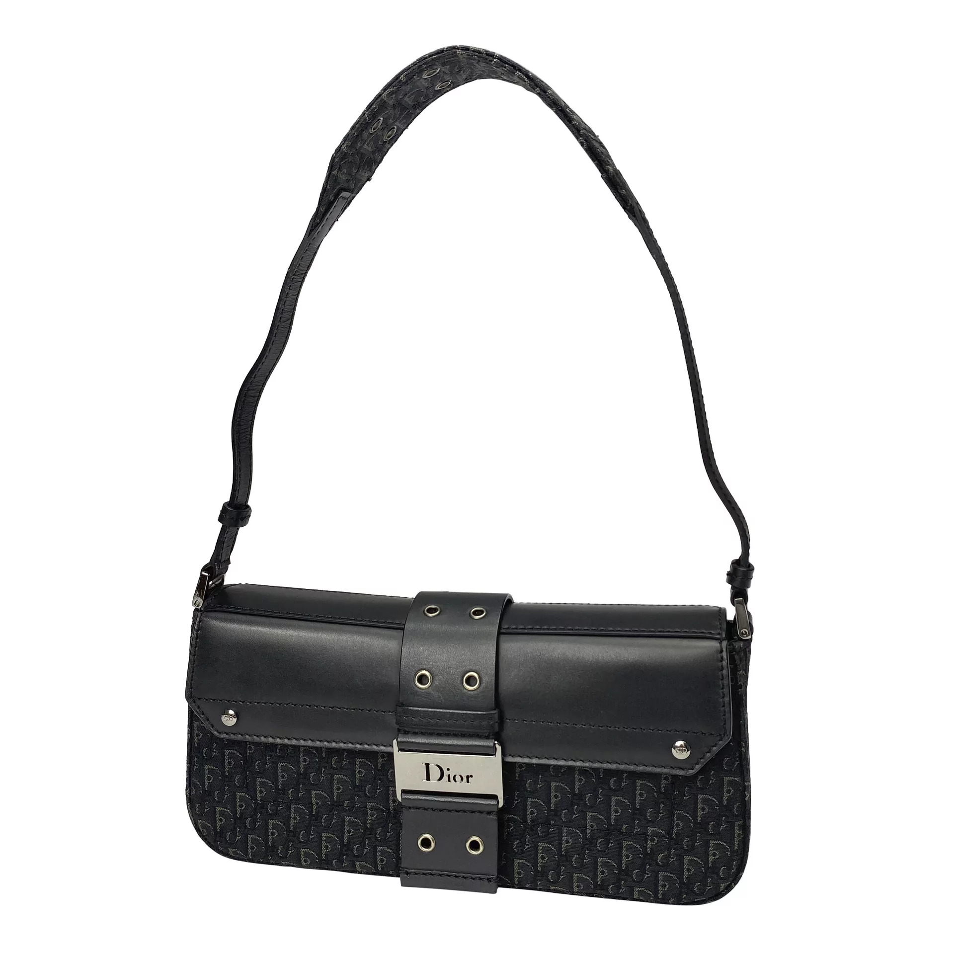 Bolsa Christian Dior Baguete Preta Monograma