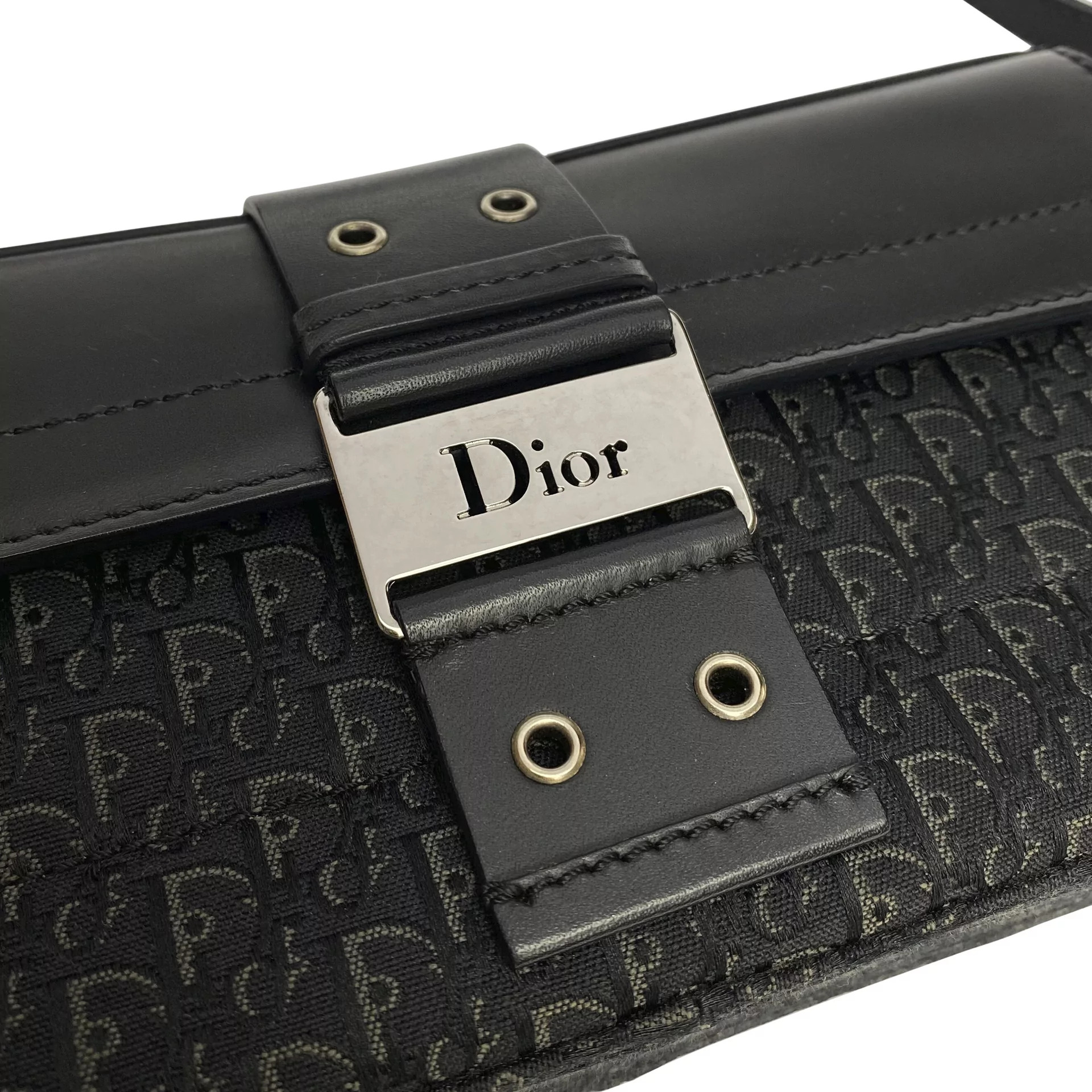 Bolsa Christian Dior Baguete Preta Monograma