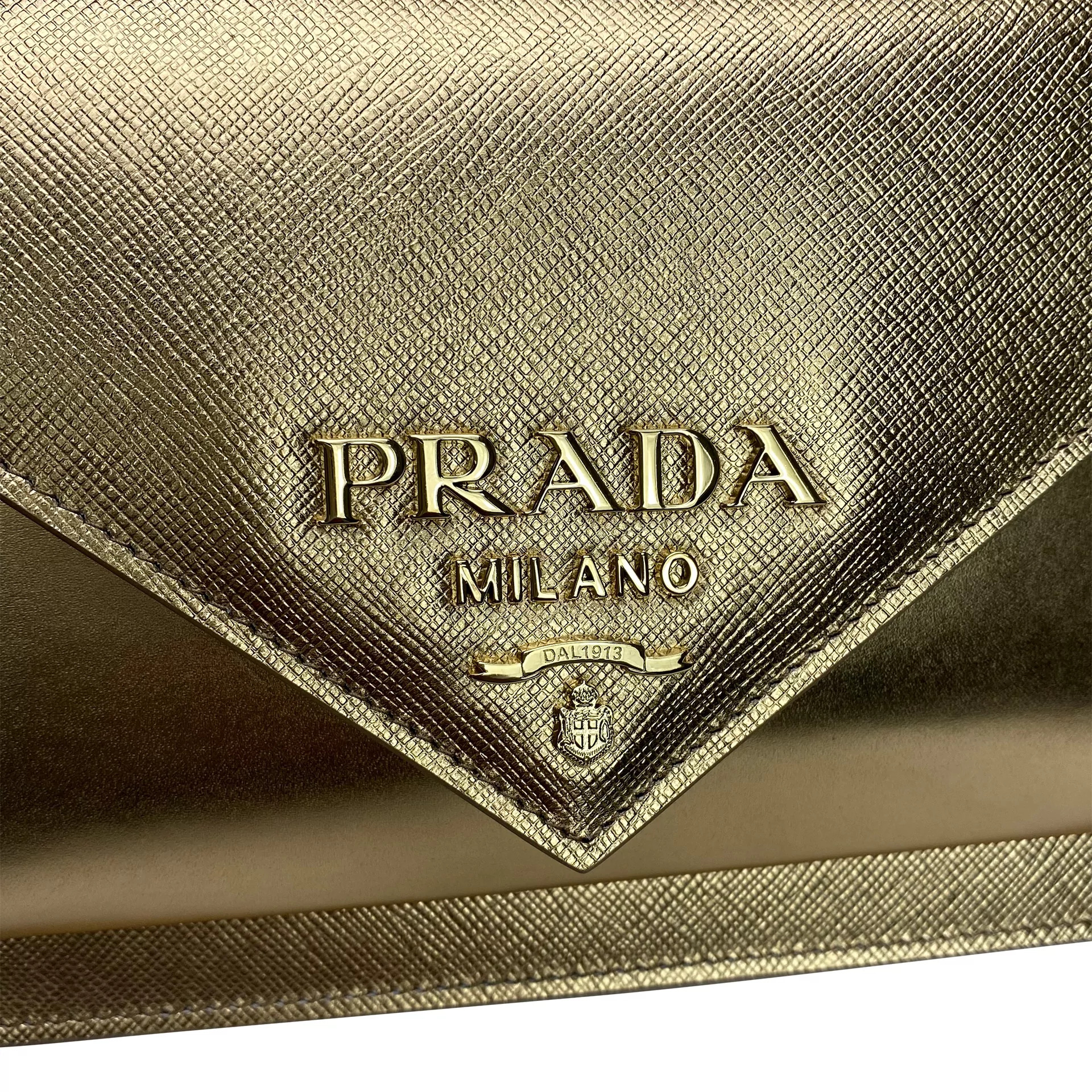Bolsa Prada Couro Dourado