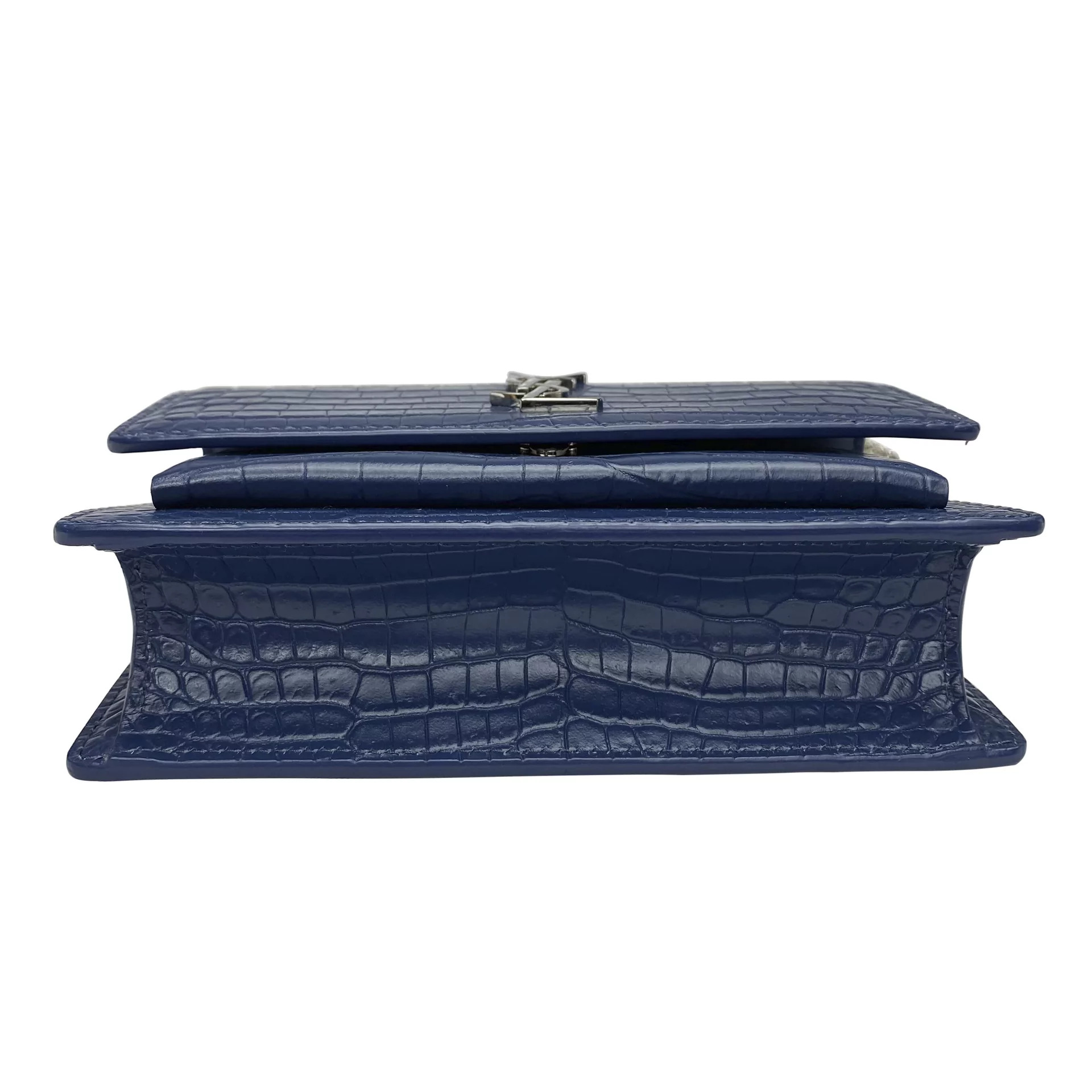 Bolsa Saint Laurent Mini Sunset Croco Azul