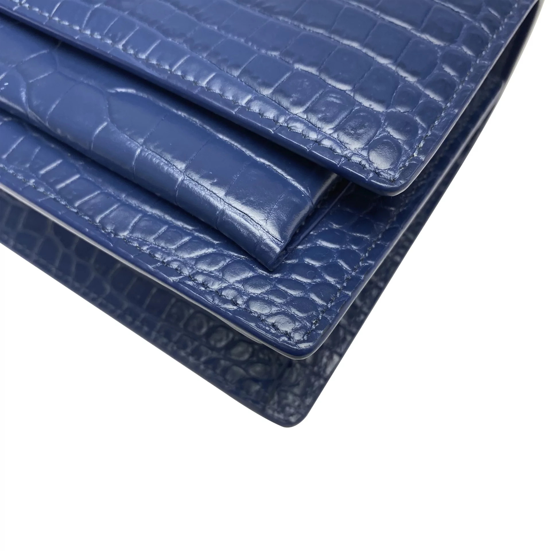 Bolsa Saint Laurent Mini Sunset Croco Azul