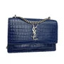 Bolsa Saint Laurent Mini Sunset Croco Azul