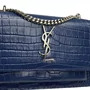 Bolsa Saint Laurent Mini Sunset Croco Azul