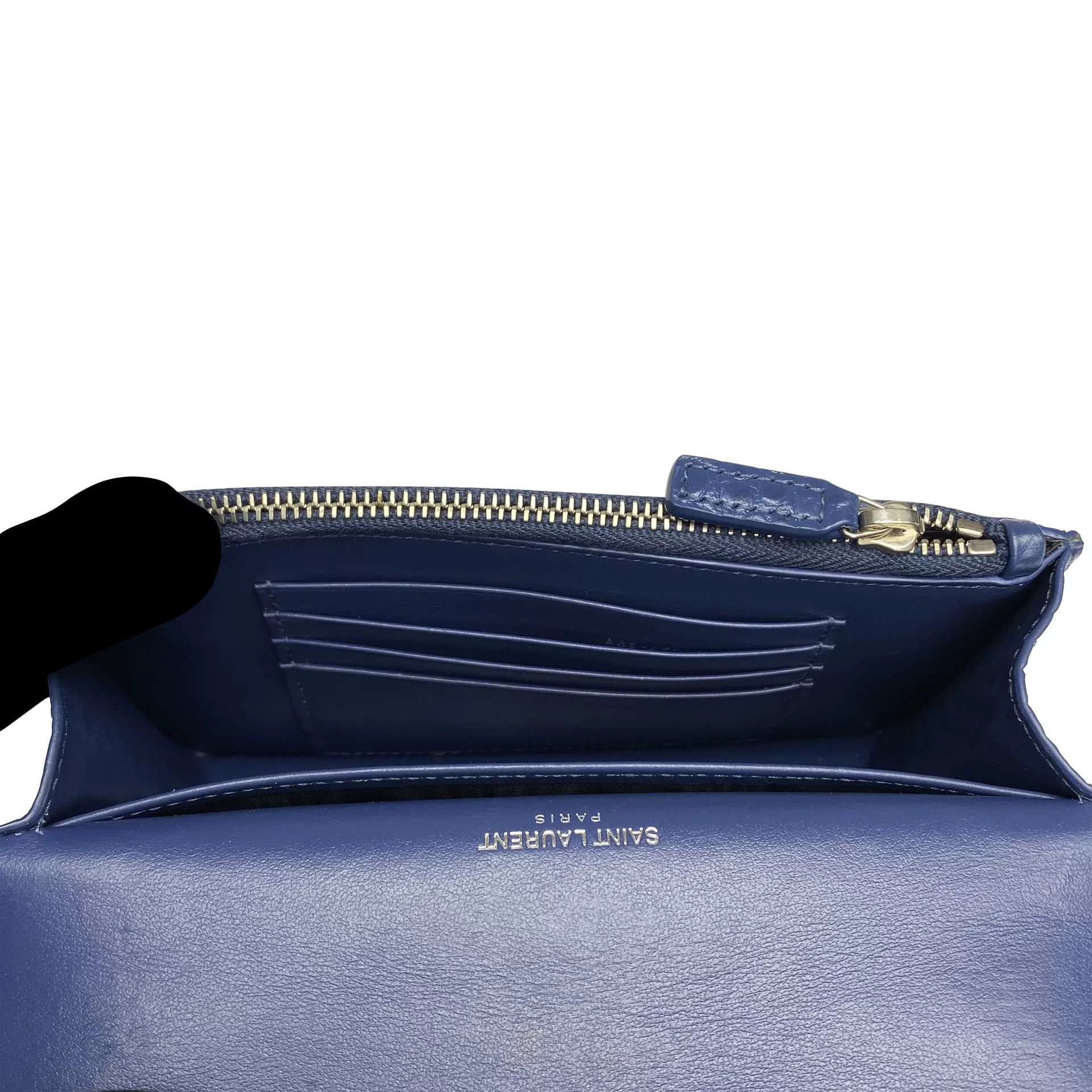 Bolsa Saint Laurent Mini Sunset Croco Azul