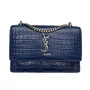 Bolsa Saint Laurent Mini Sunset Croco Azul