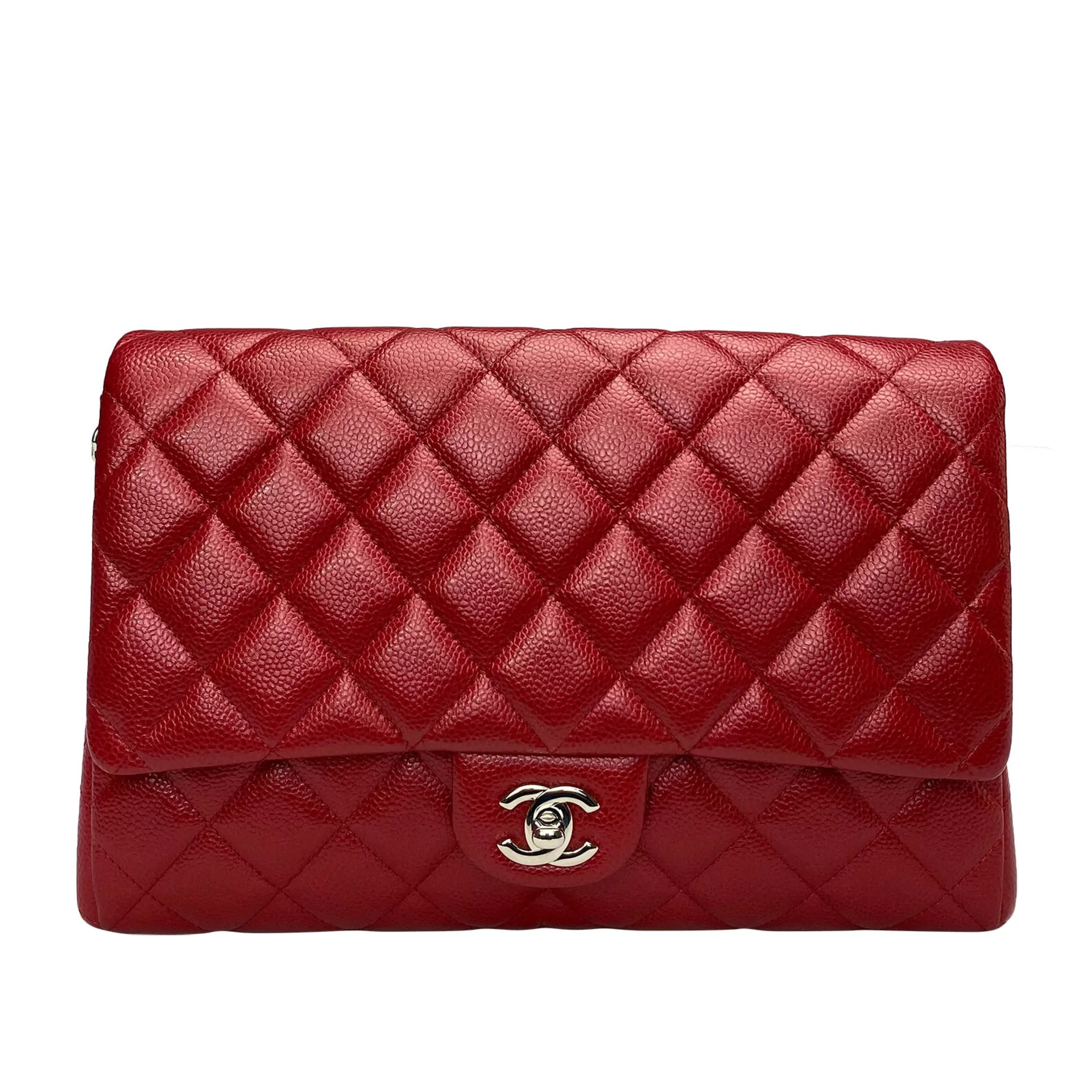 Bolsa Chanel Couro Caviar Vermelho