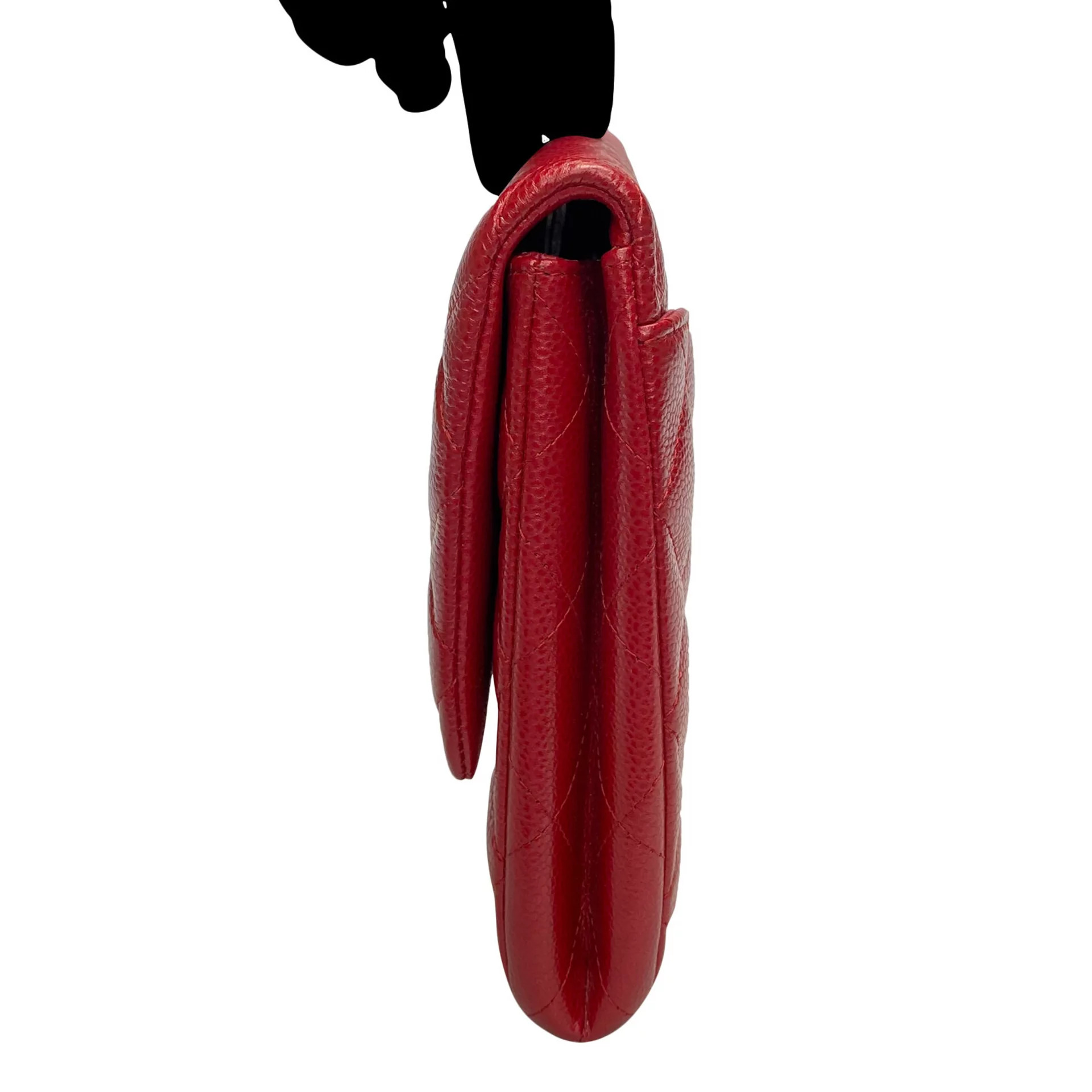 Bolsa Chanel Couro Caviar Vermelho