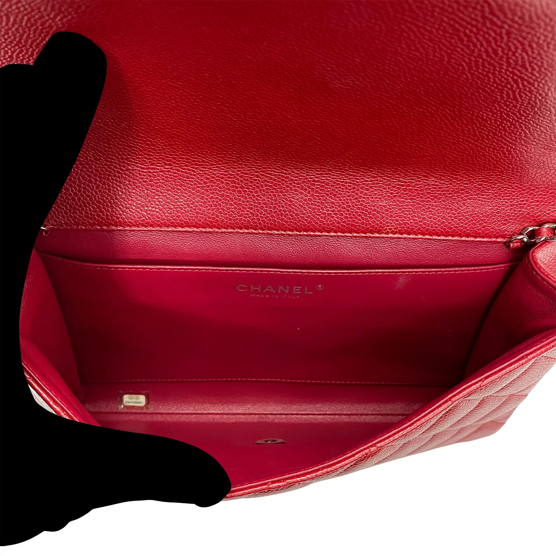 Bolsa Chanel Couro Caviar Vermelho