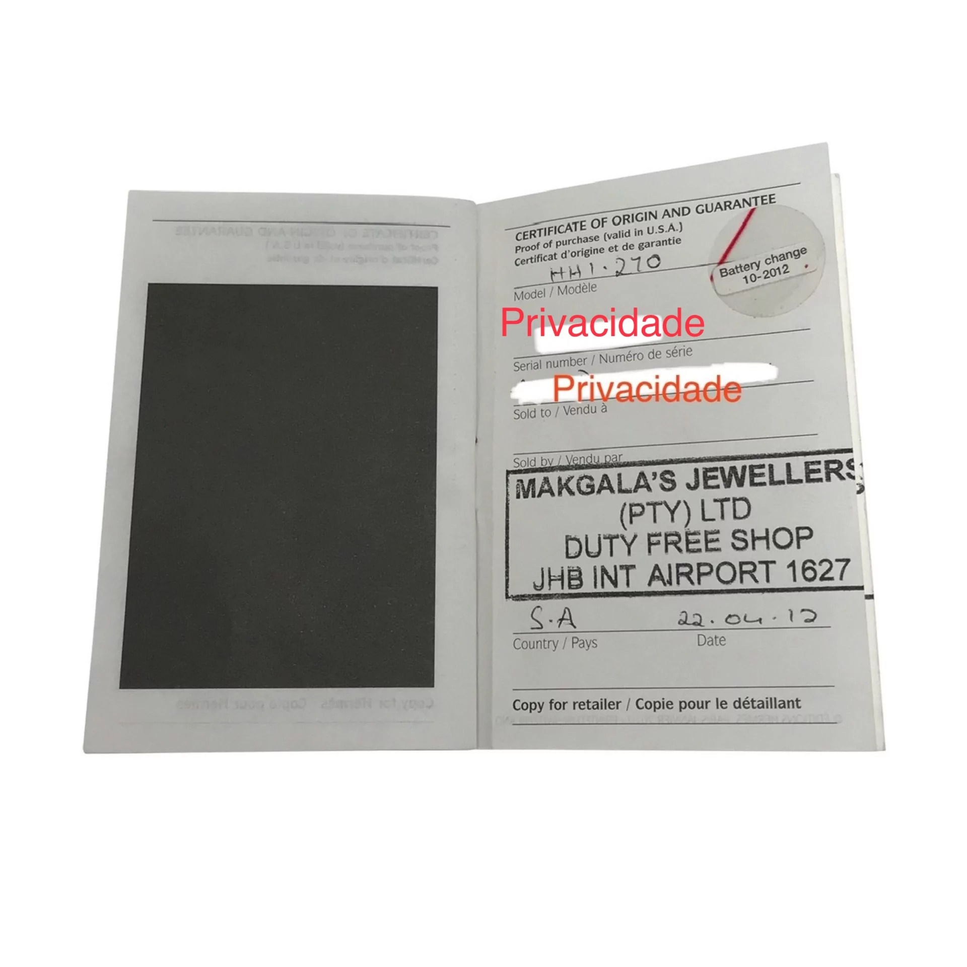 Relógio Hermès H Laranja