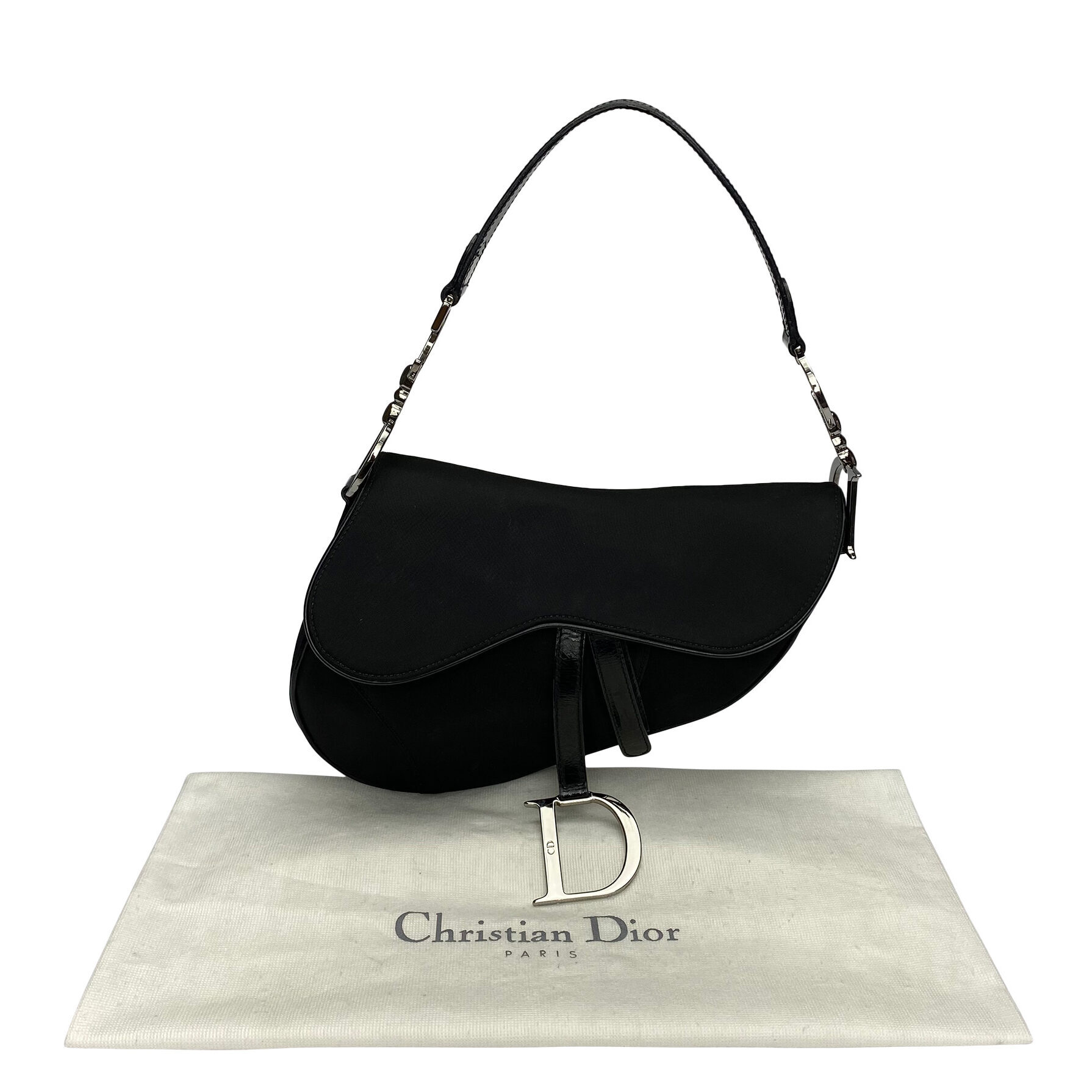 Bolsa Christian Dior Saddle Preta