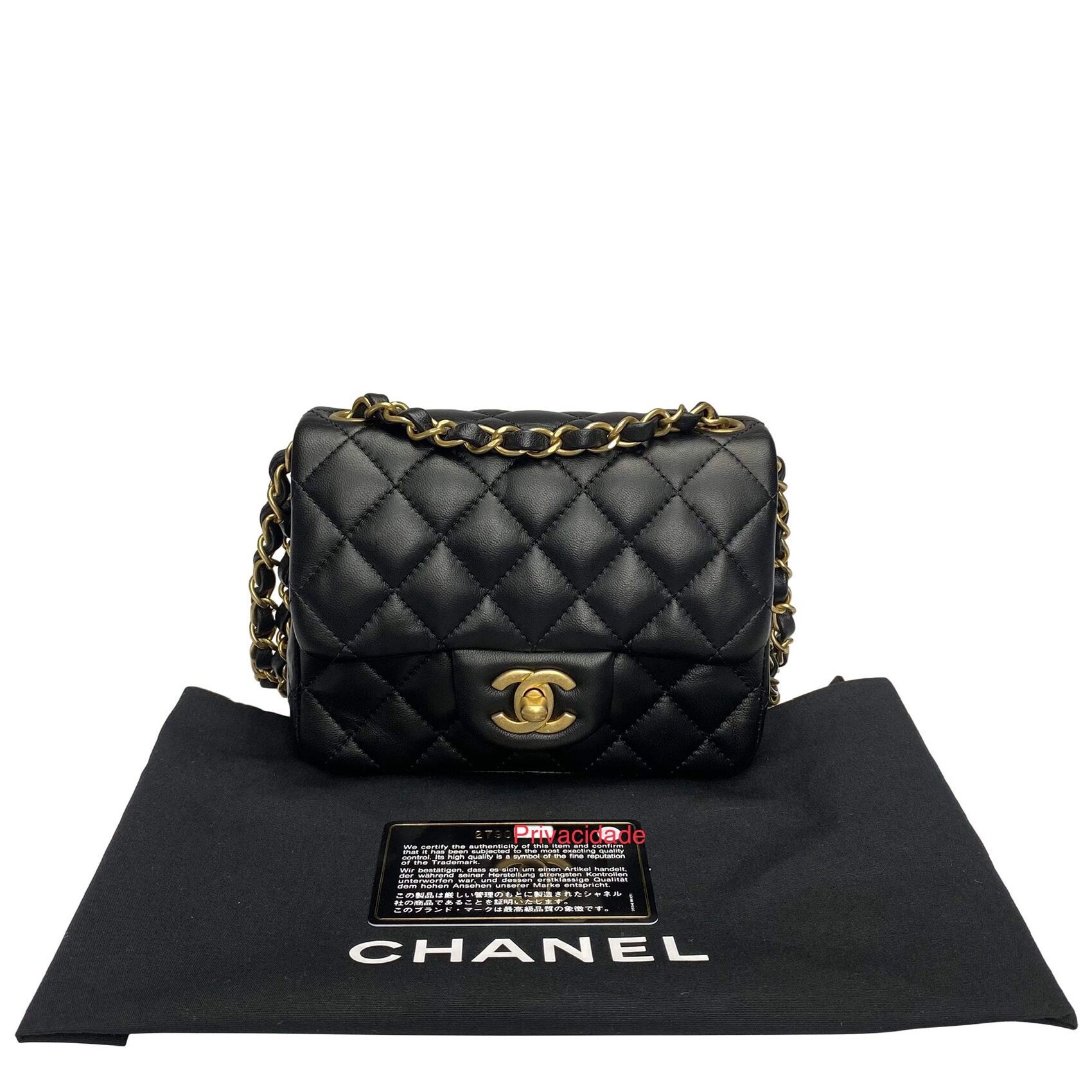 Bolsa Chanel Classic Flap Mini Preta