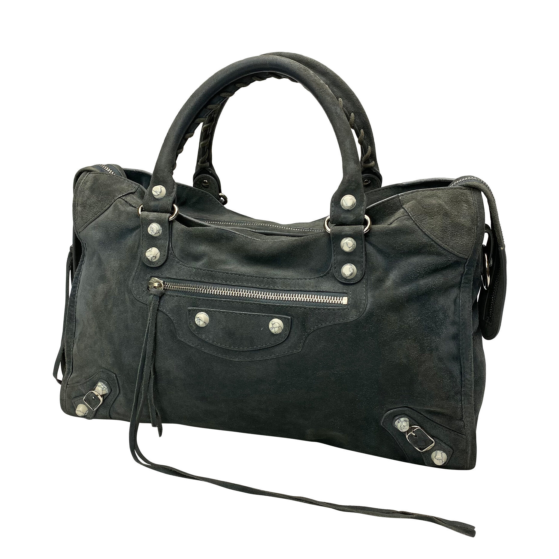 Bolsa Balenciaga Classic City Camurça Cinza