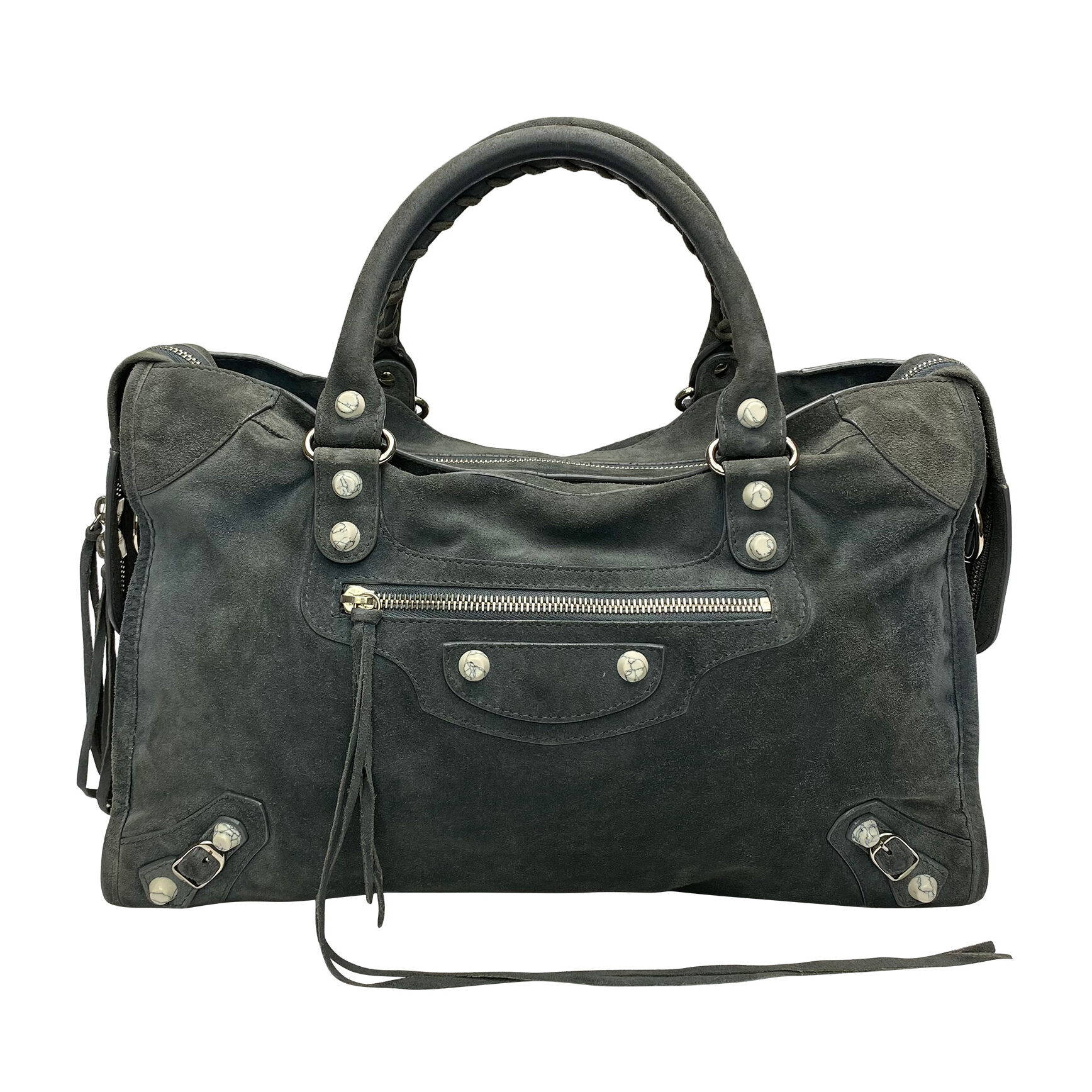 Bolsa Balenciaga Classic City Camurça Cinza