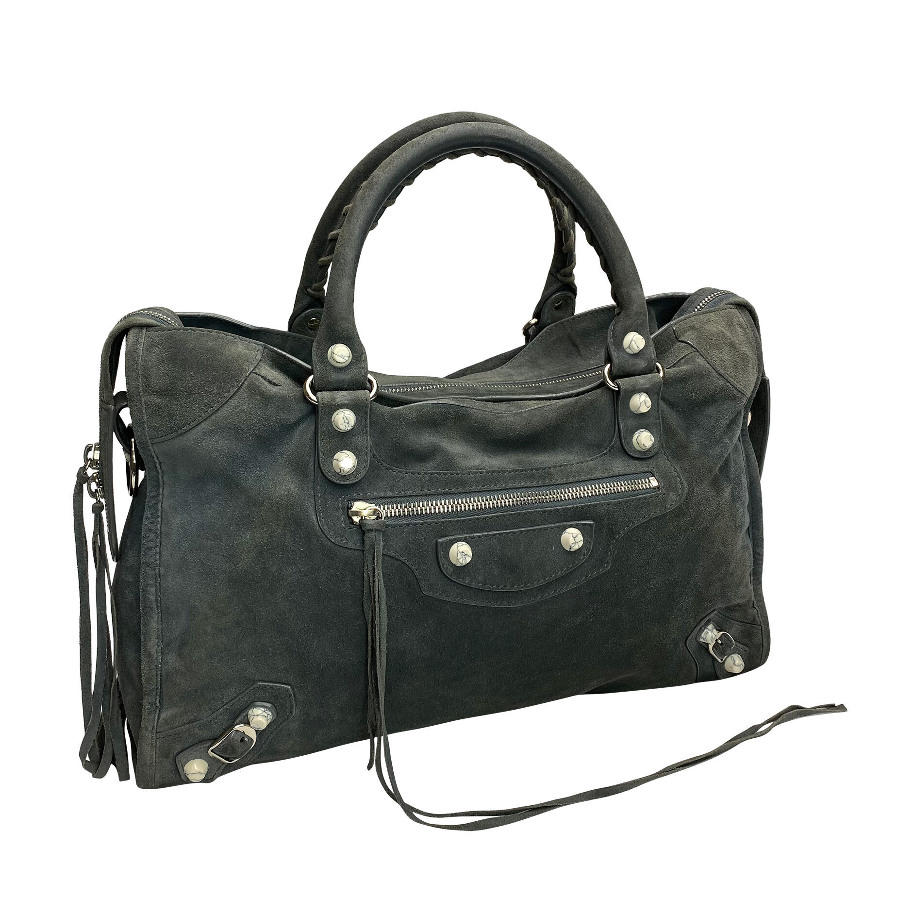 Bolsa Balenciaga Classic City Camurça Cinza