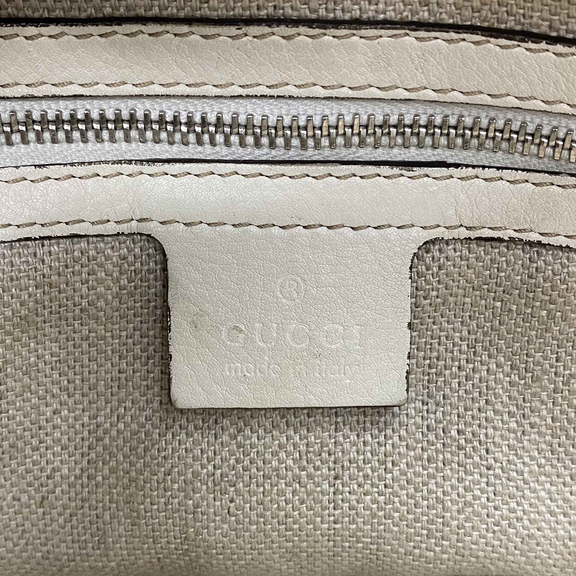 Bolsa Gucci Jacquard com Alça Off White