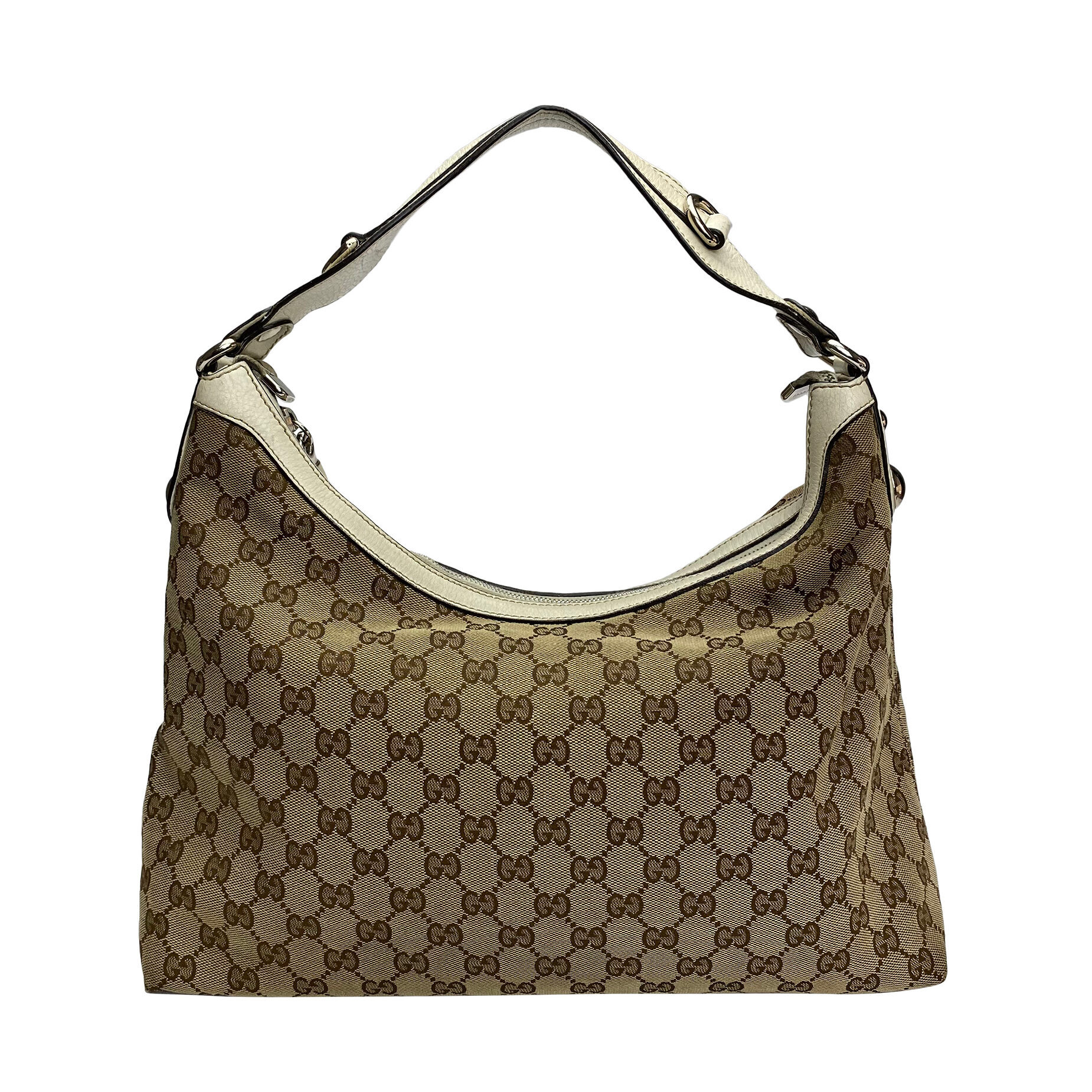 Bolsa Gucci Jacquard com Alça Off White