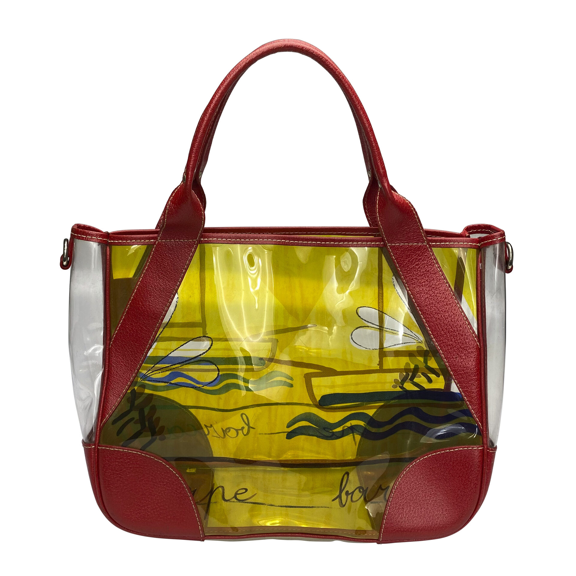 Bolsa Prada Vinil e Couro Vermelho