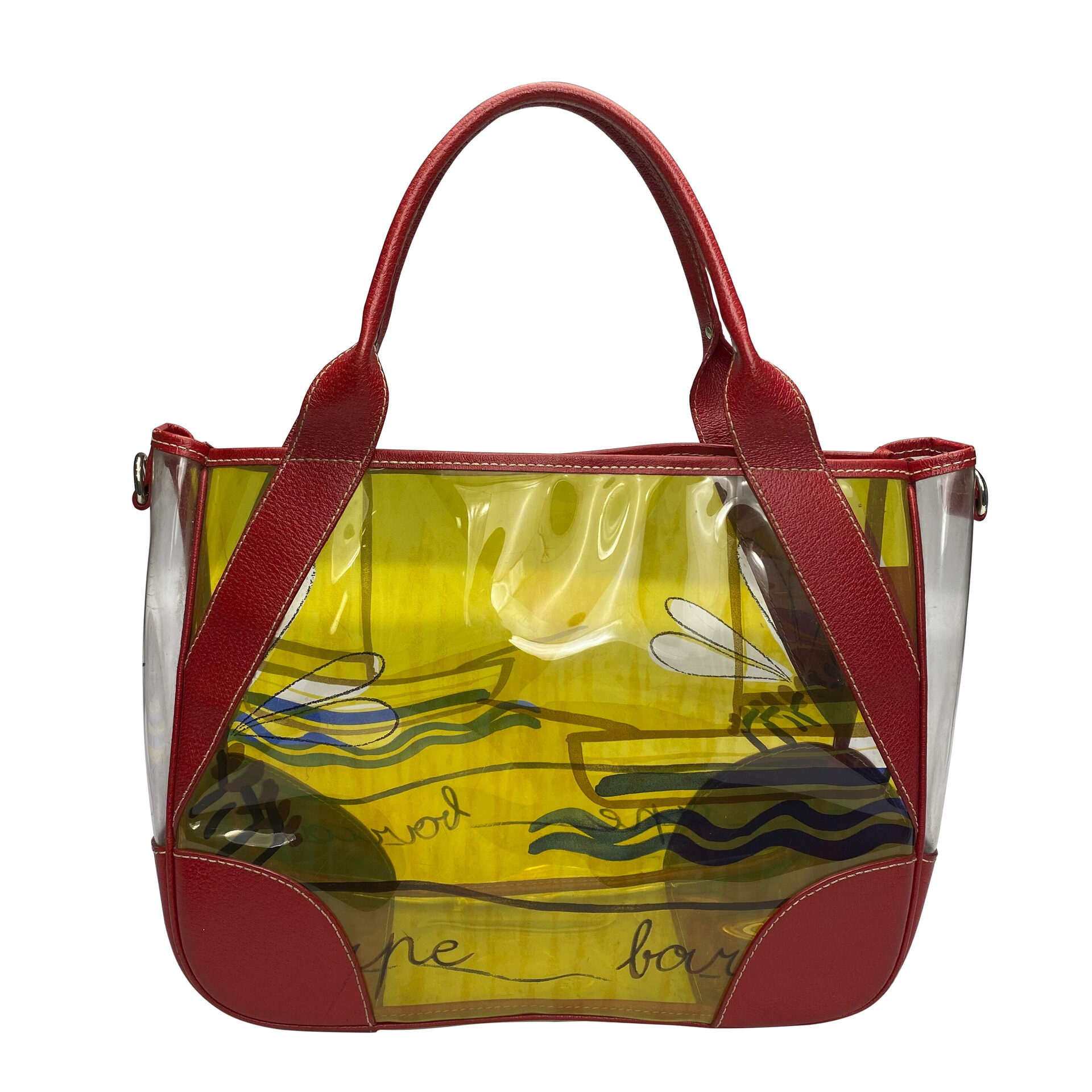Bolsa Prada Vinil e Couro Vermelho