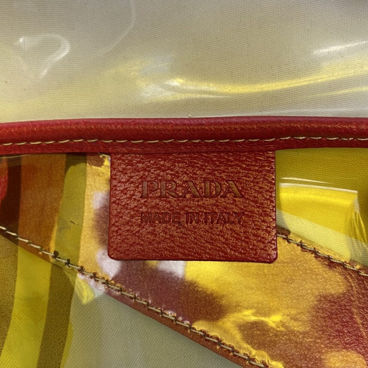 Bolsa Prada Vinil e Couro Vermelho