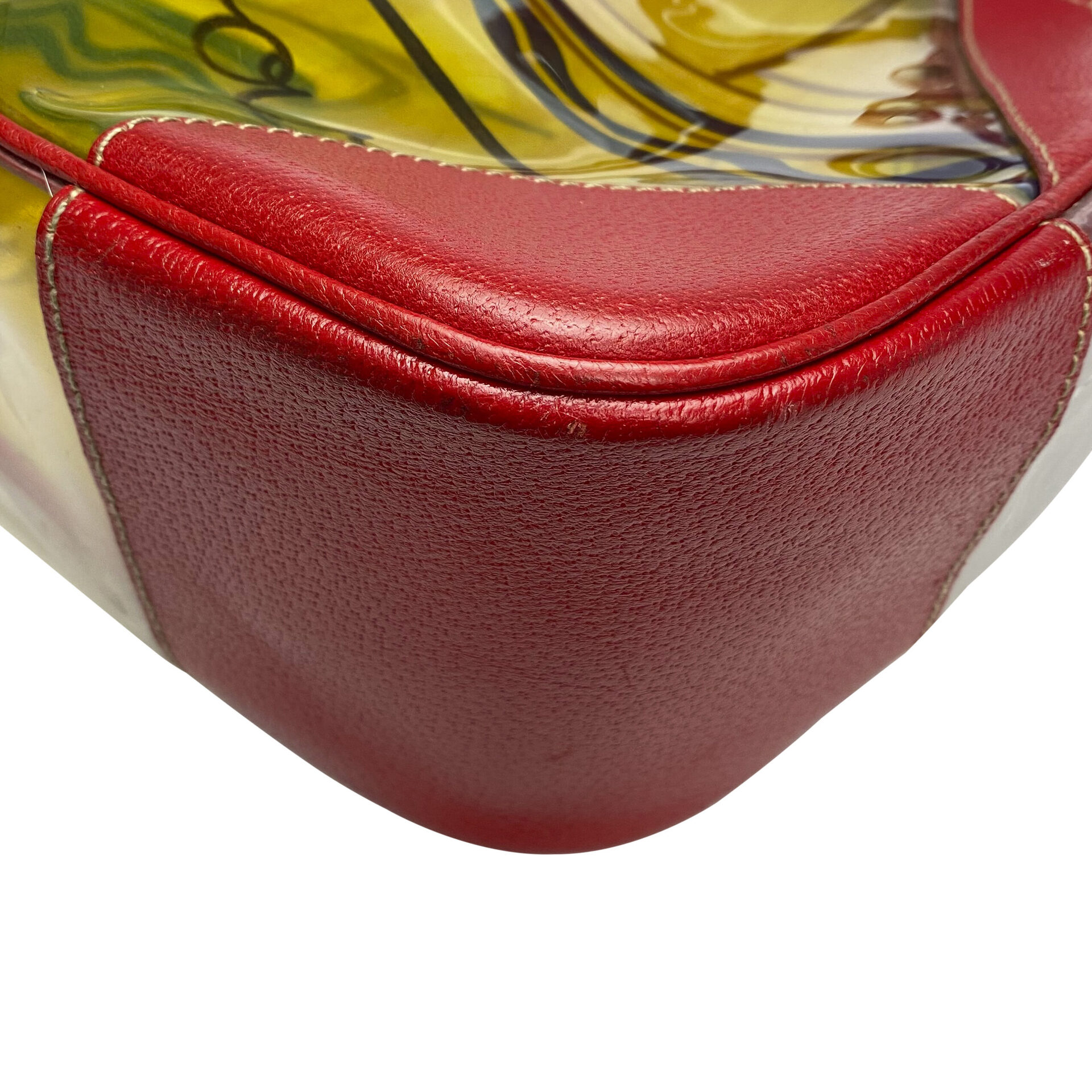 Bolsa Prada Vinil e Couro Vermelho