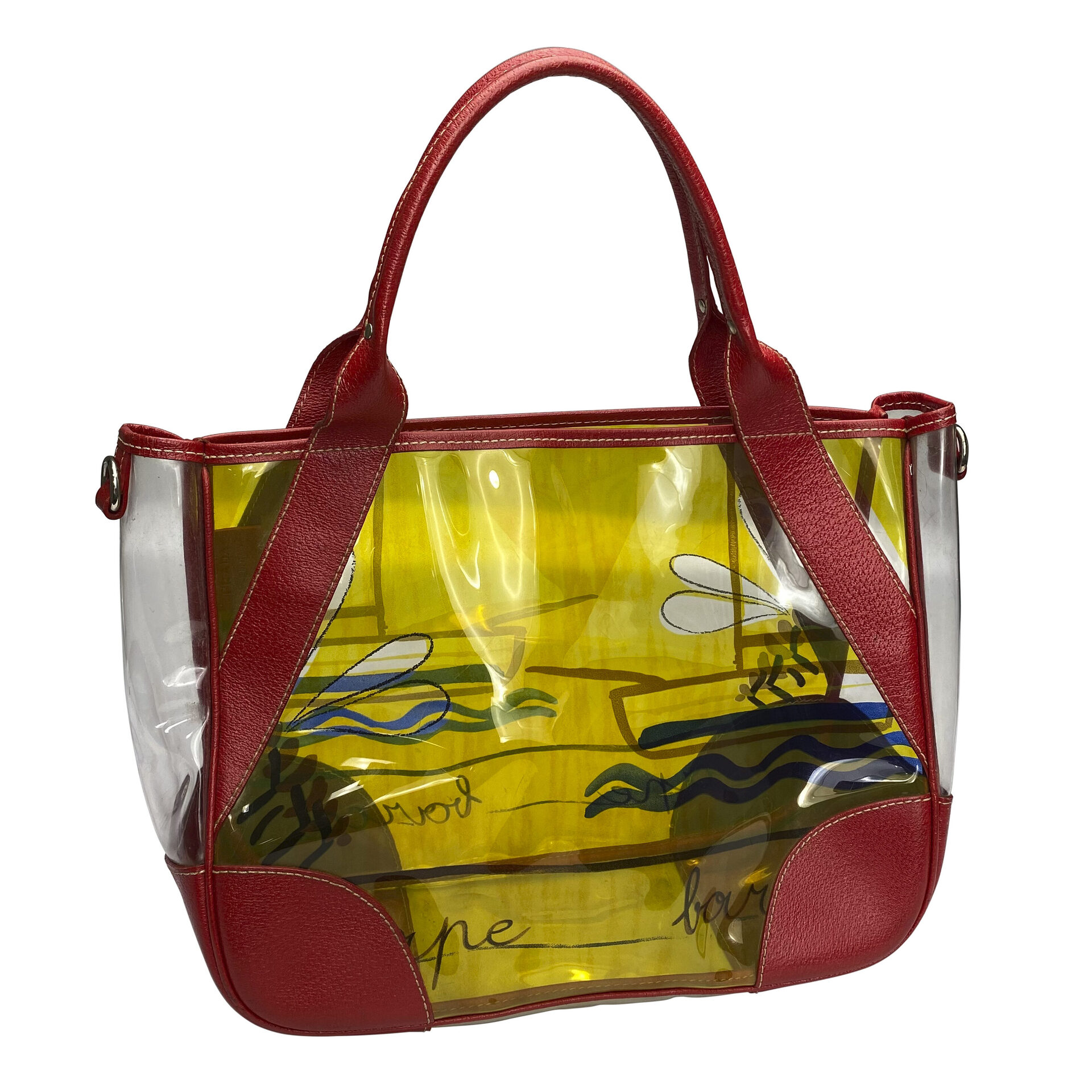 Bolsa Prada Vinil e Couro Vermelho
