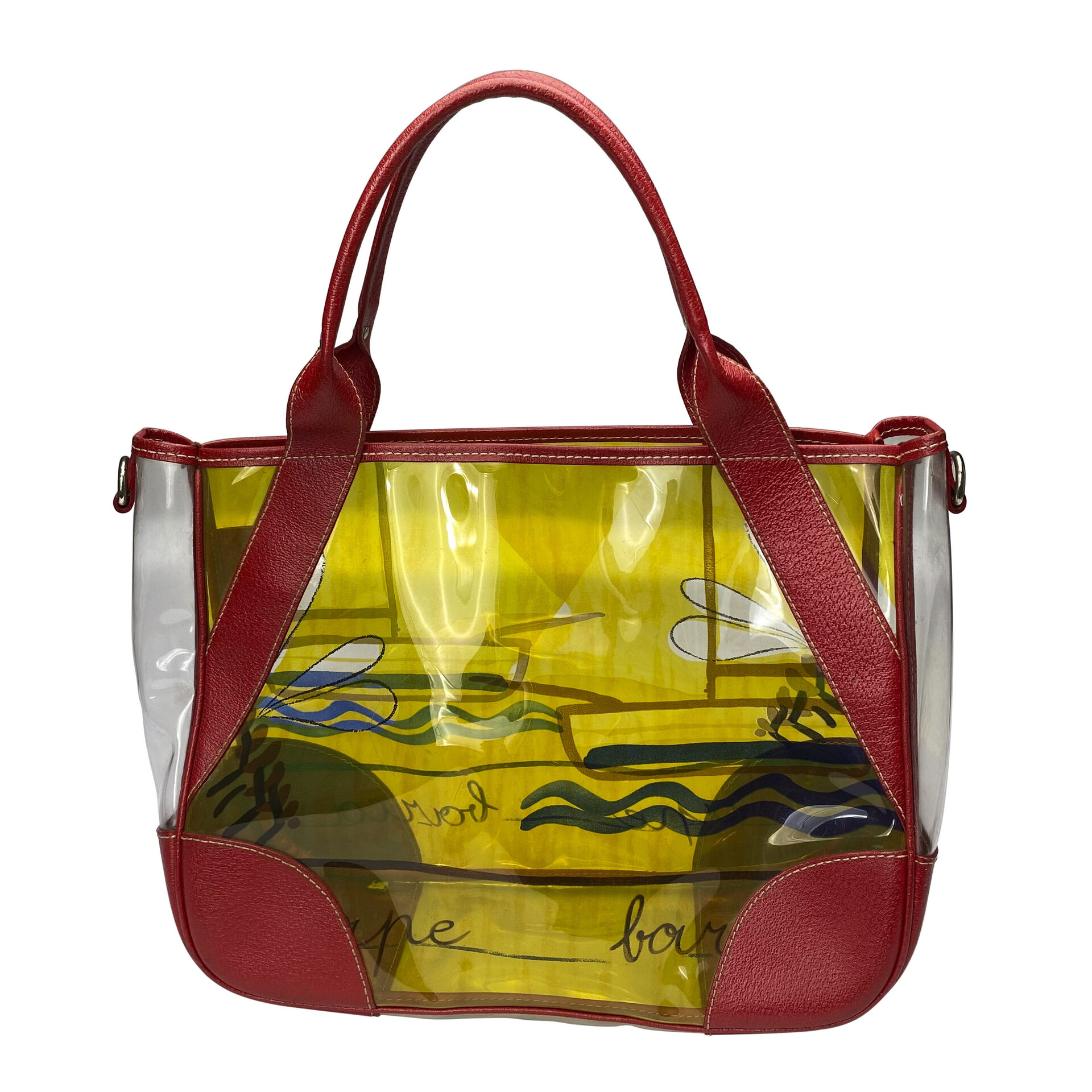 Bolsa Prada Vinil e Couro Vermelho