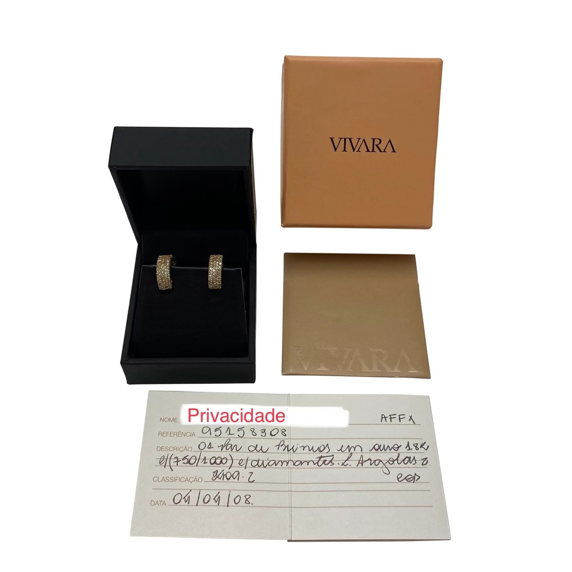 Par de Brincos Vivara - Lumiere Clássico